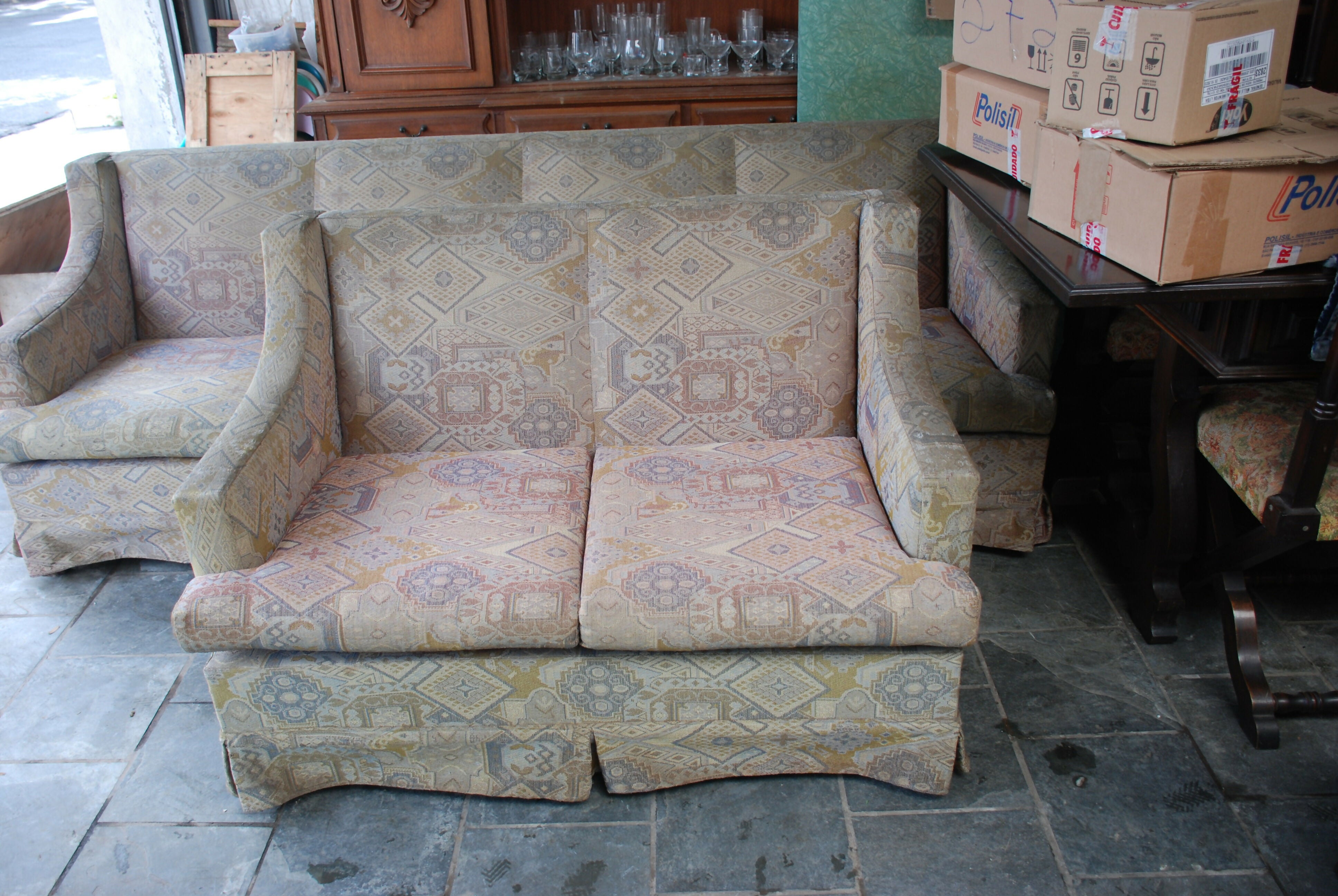 sofa anos 70 - 4 e 2 lugares - 2.30 x 80 - 1.20 x 80