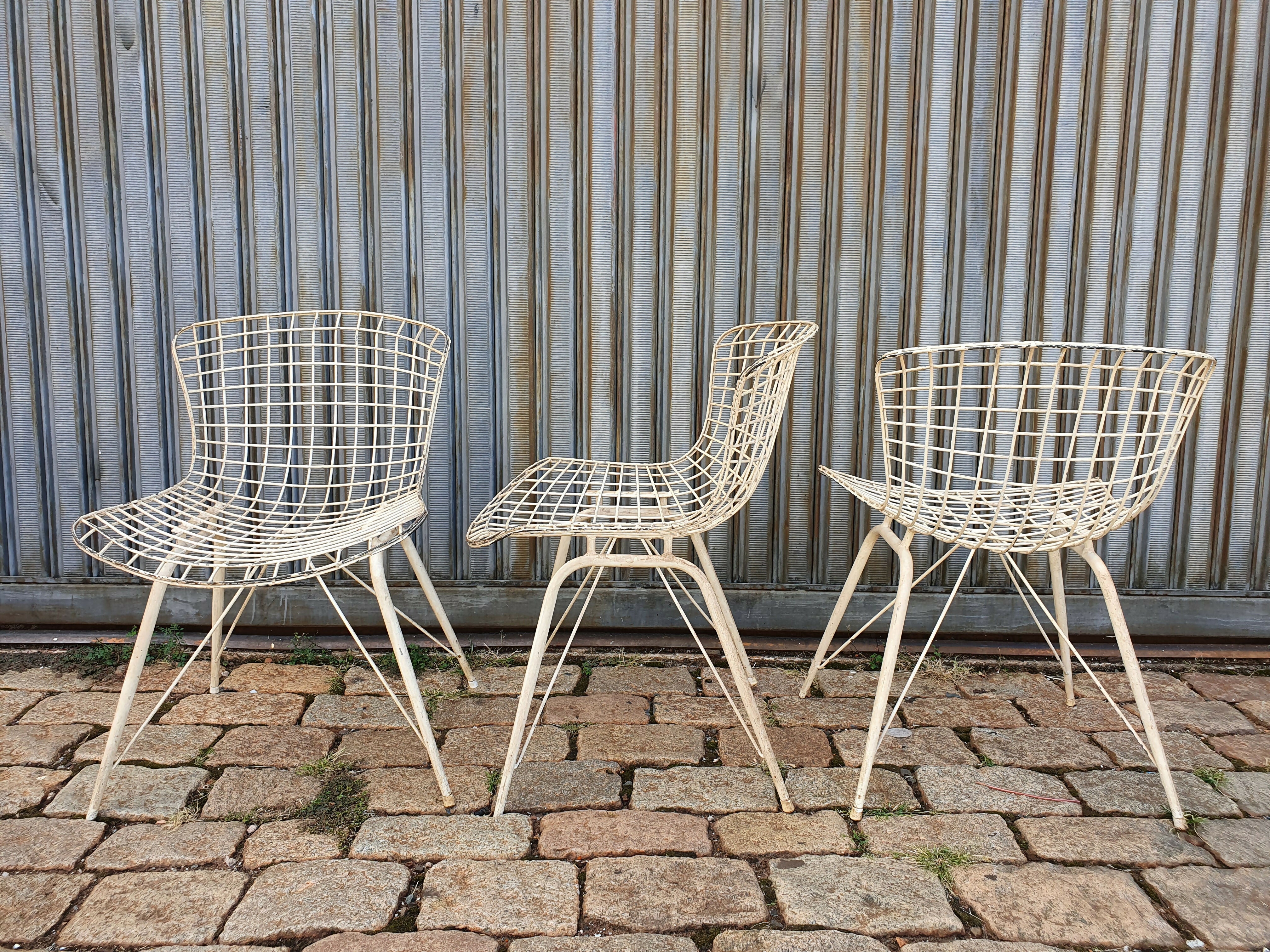 Set de cadeiras anos 60 ferro aramado