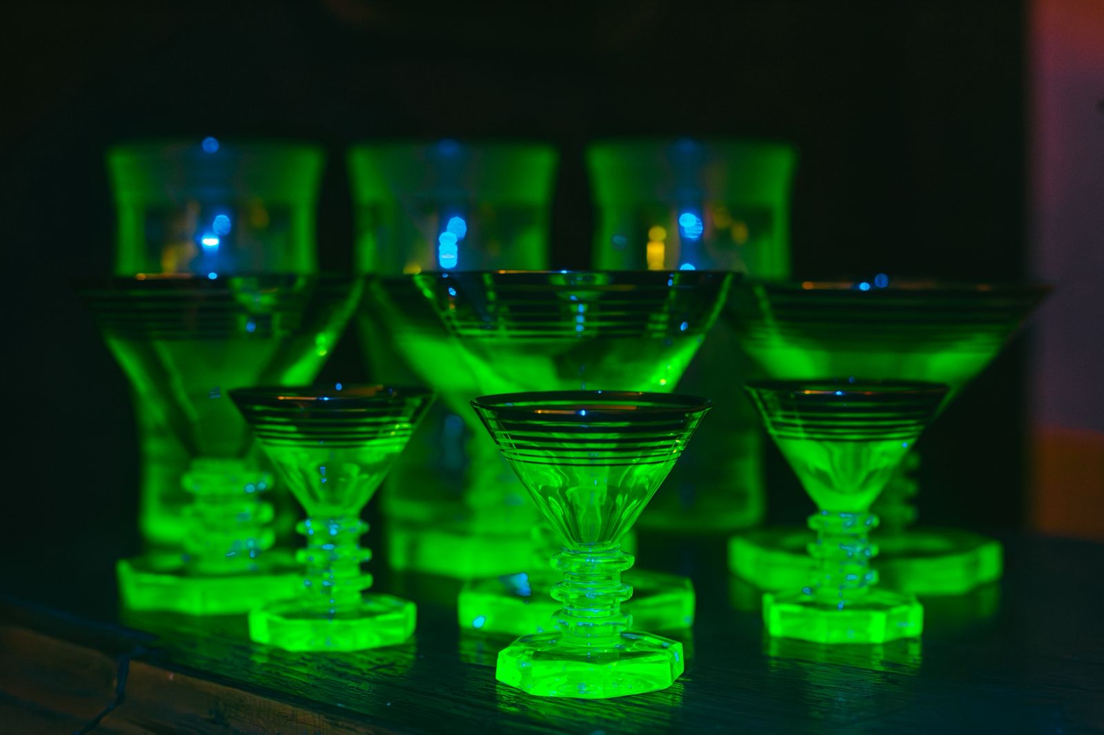 Taça Art Déco de uralina (valor unitário) 