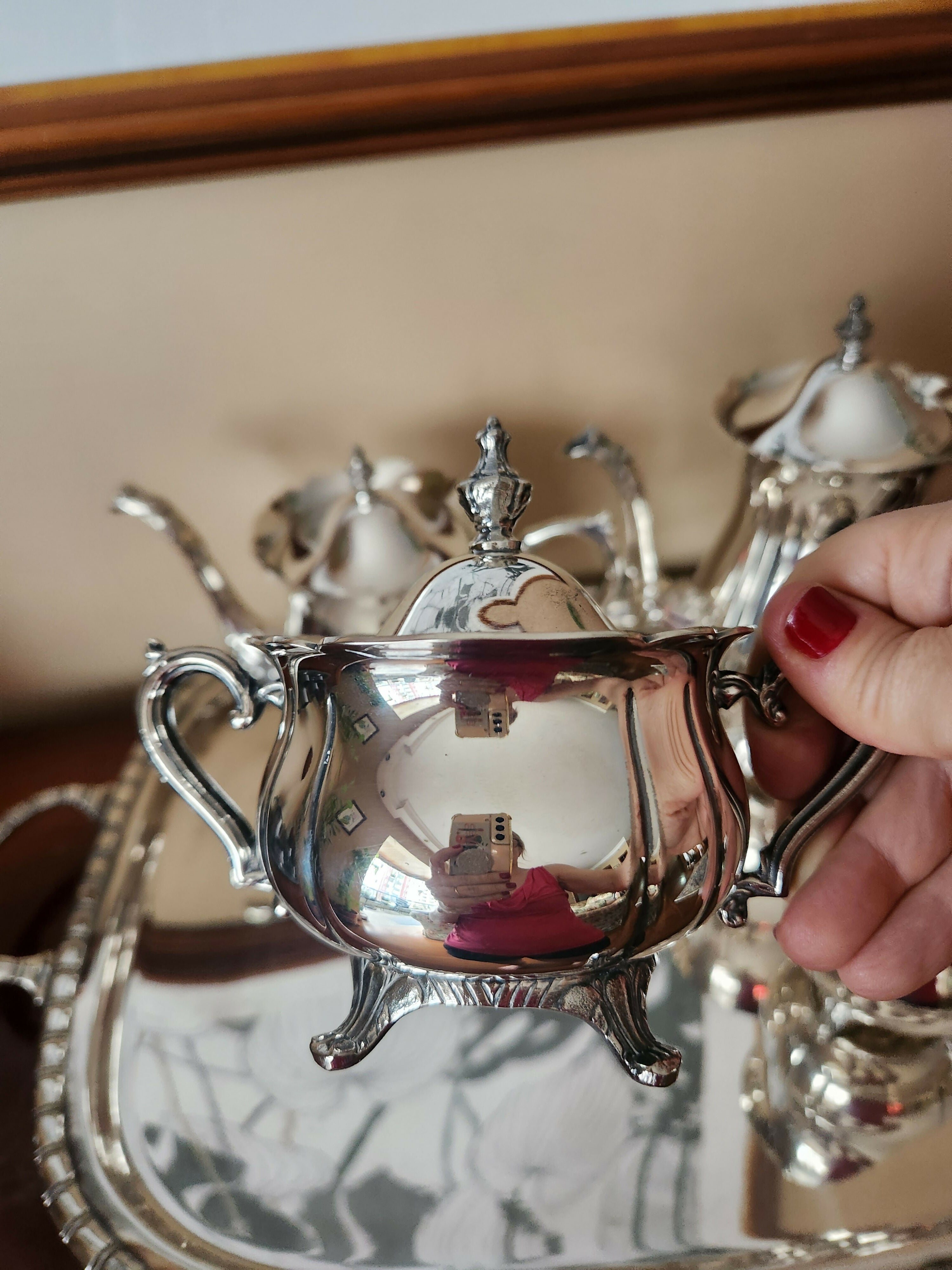 Conjunto de cha e café em prata 90 Wolff