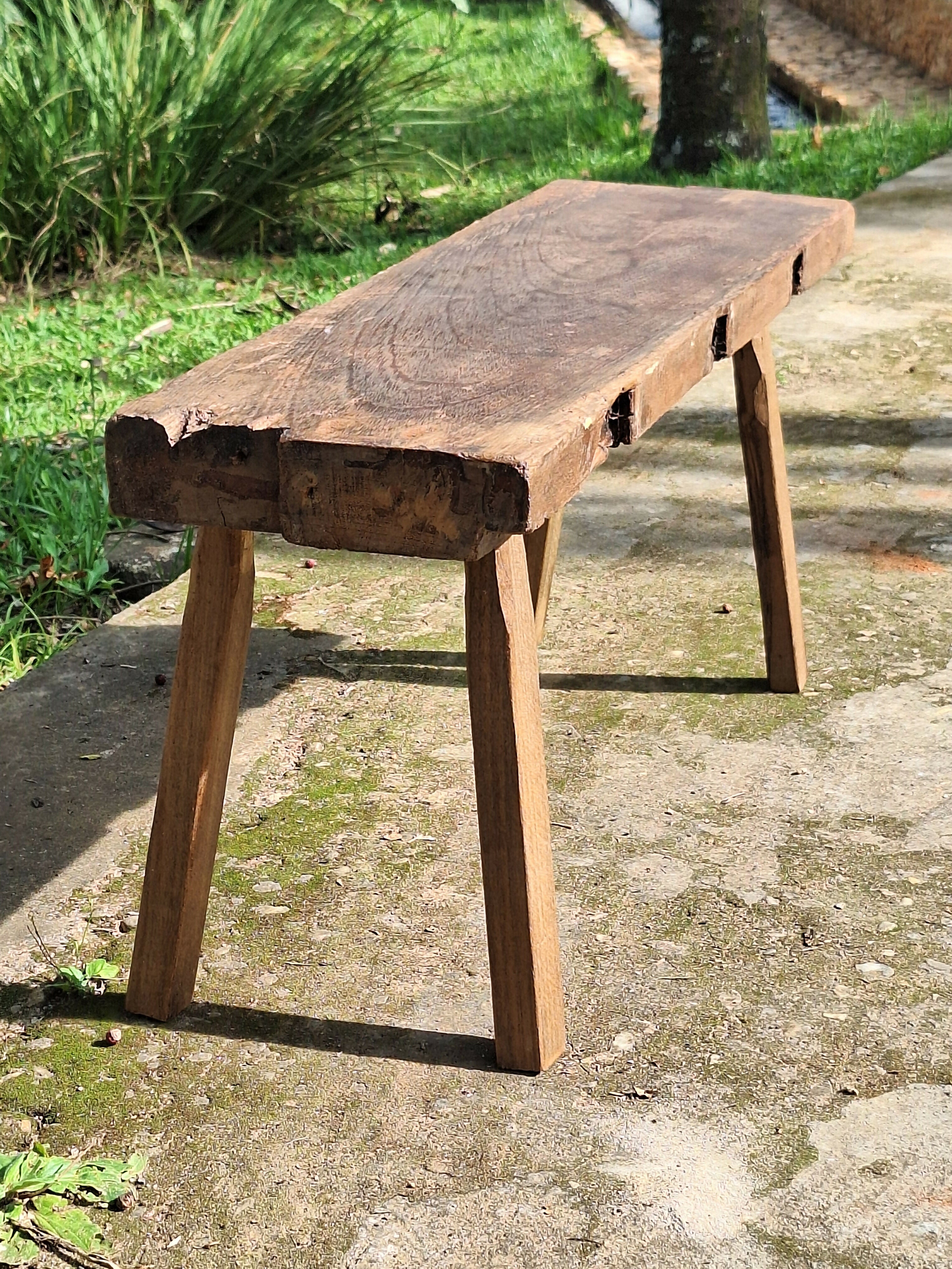 Banco de Dormente Rústico Madeira Maciça Garimpo Mineiro