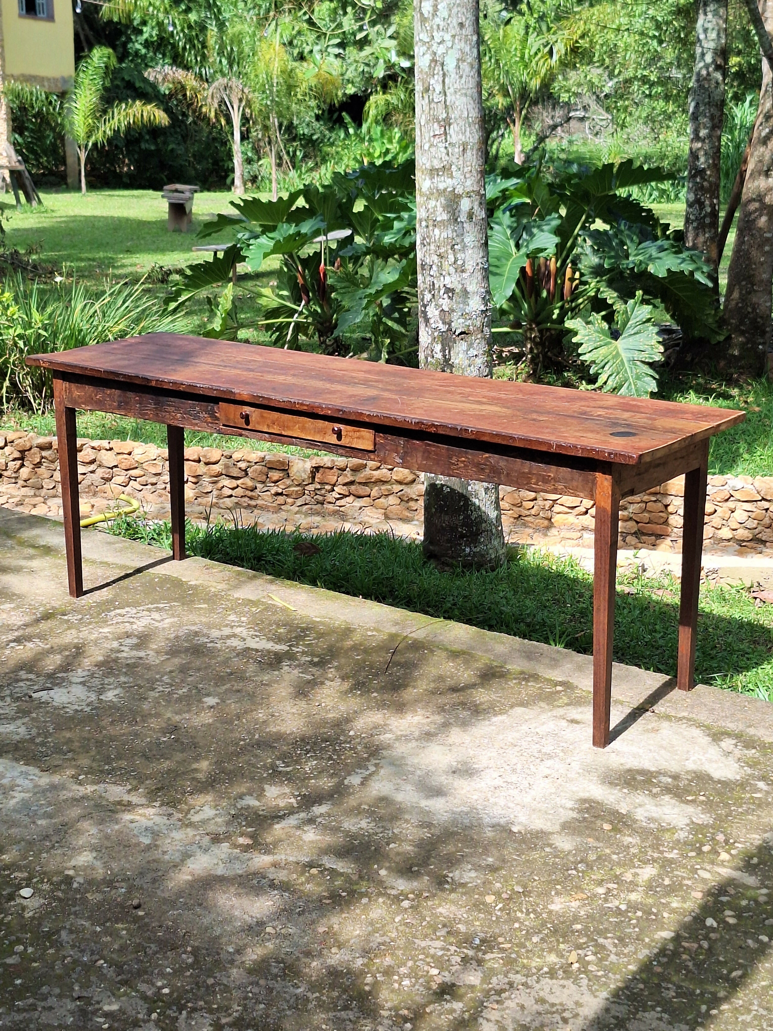 Mesa de Jantar / Aparador Antigo Madeira Maciça Garimpo Mineiro