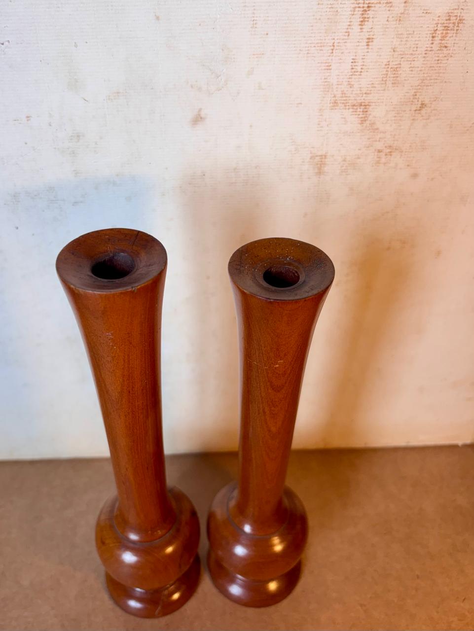 Par de vasos solifleur (solitário) em madeira torneada (DMCPS_757)