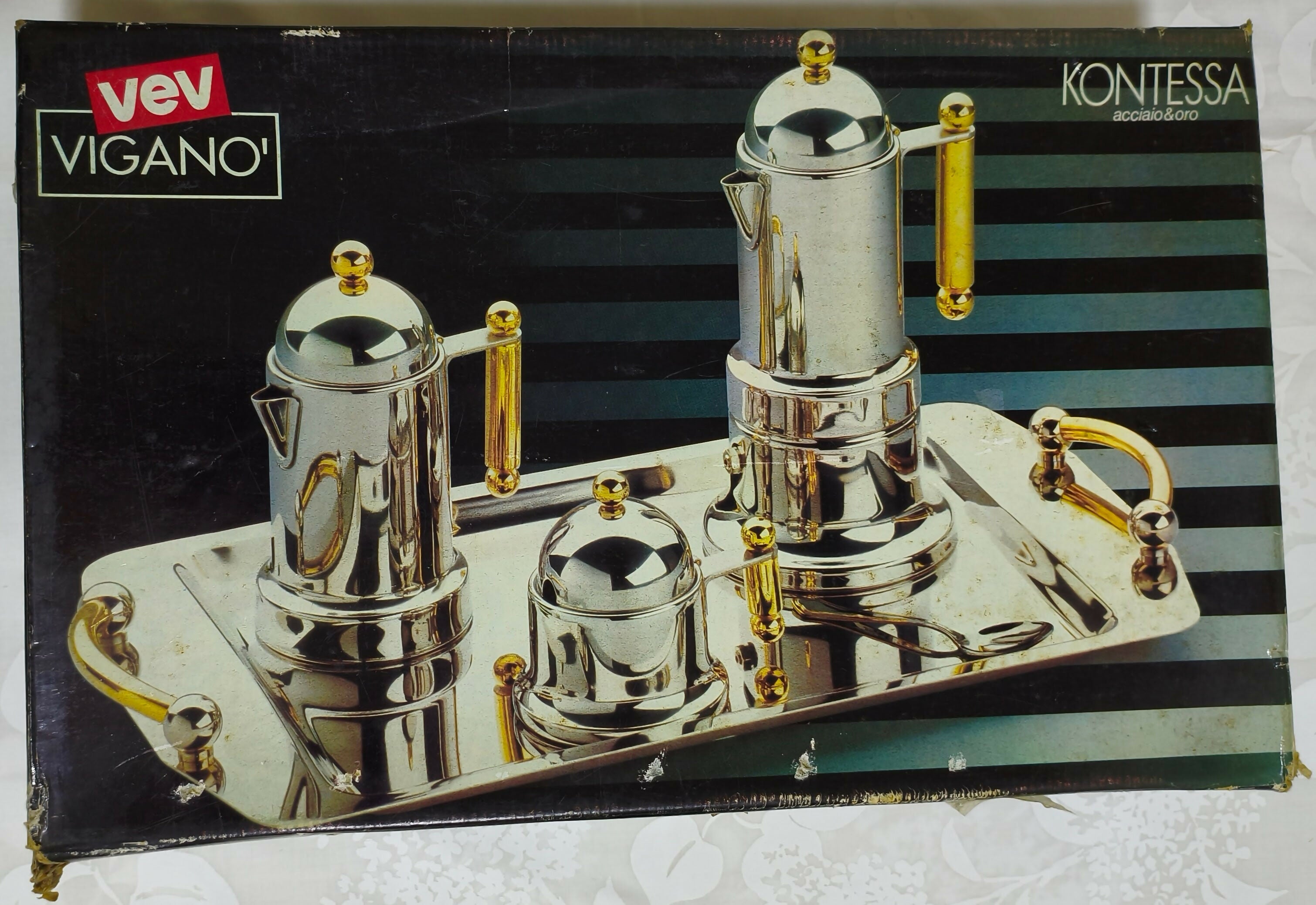 Conjunto italiano para café inox – 5 Peças