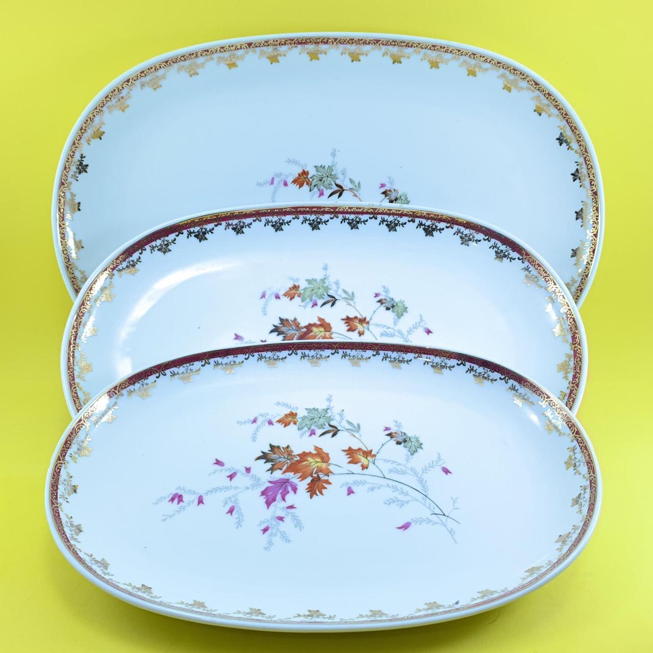 Jogo de Jantar Porcelana Real com desenhos de folhagem - déc.1971/1979.