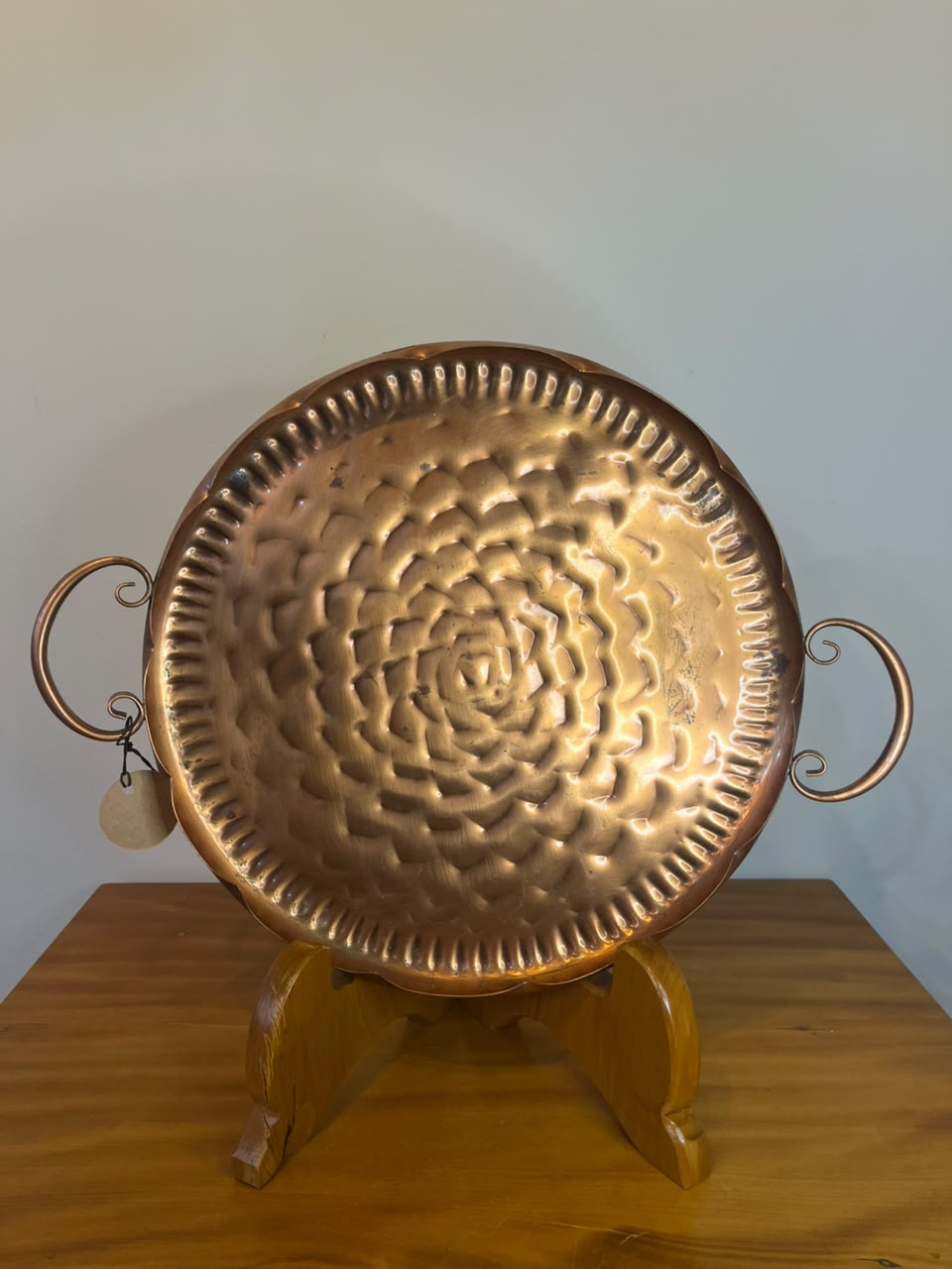 Bandeja Decorativa em Cobre Martelado com Alças