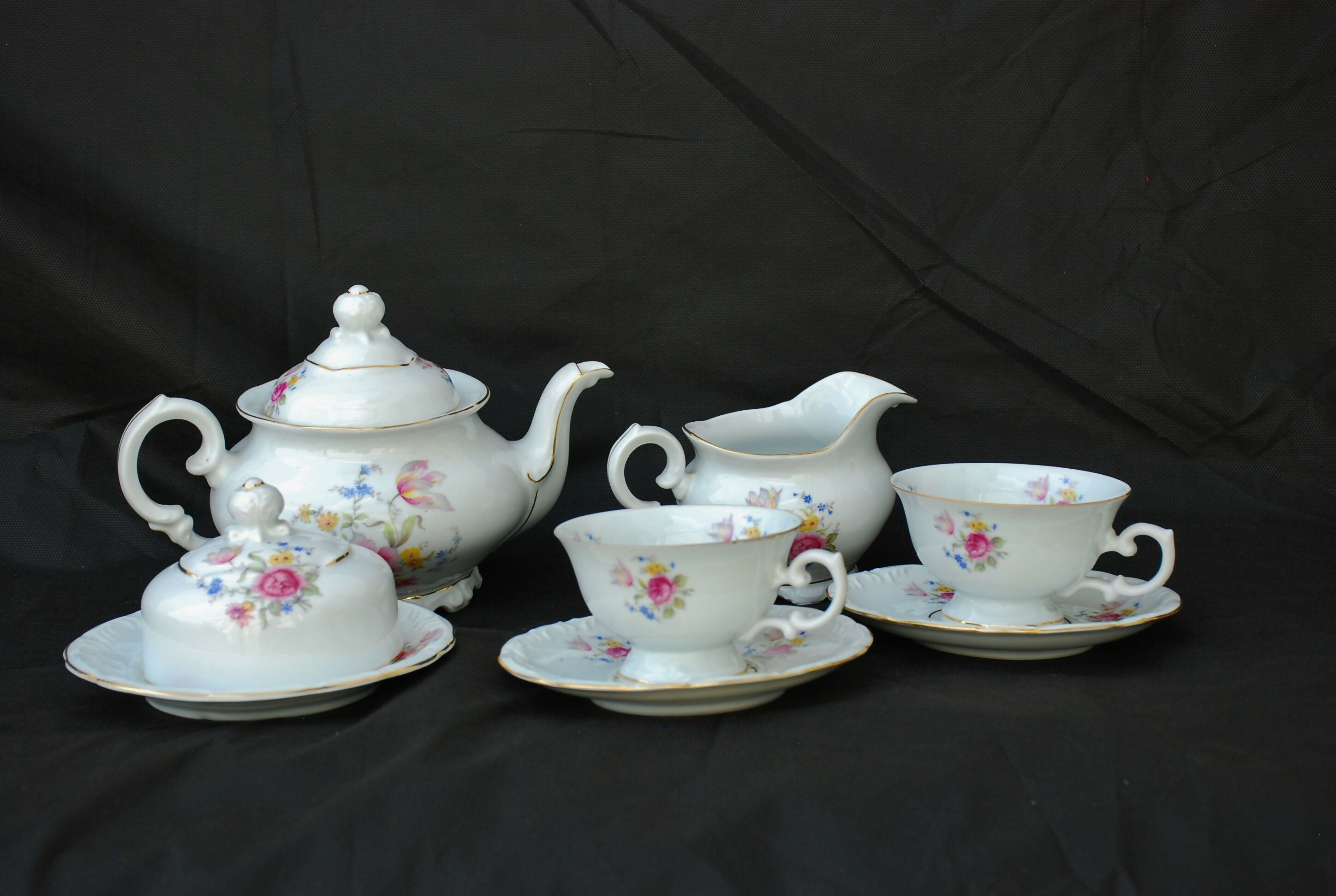 conjunto schmidt anos 70 , filetada a ouro