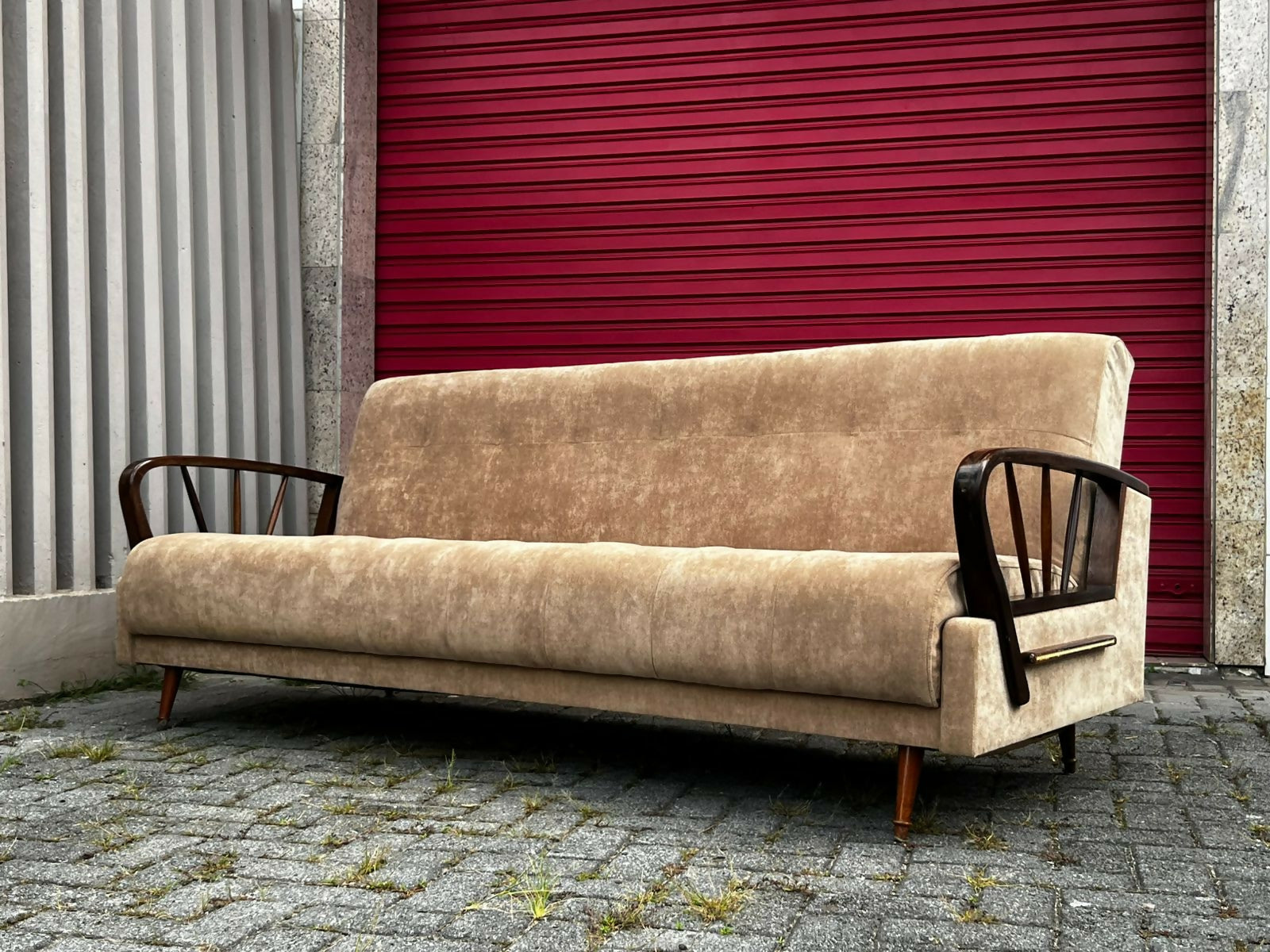 Conjunto modernista sofá cama + 2 poltronas | original anos 50/60