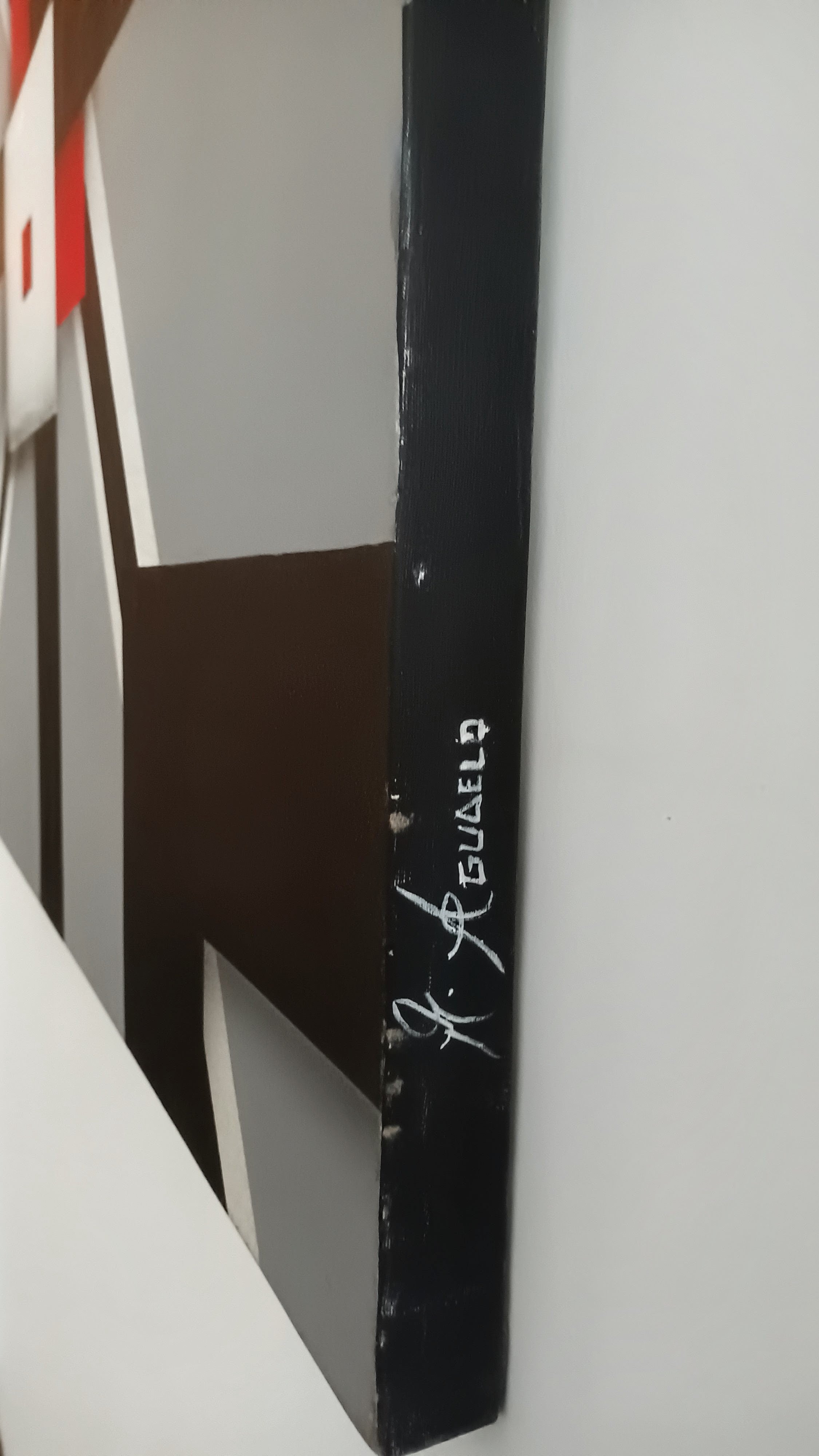 M. Agudelo - Quadro Acrílico sobre Tela - "Concreto" - Ilusão de Ótica e Profundidade - 1,00x1,00m