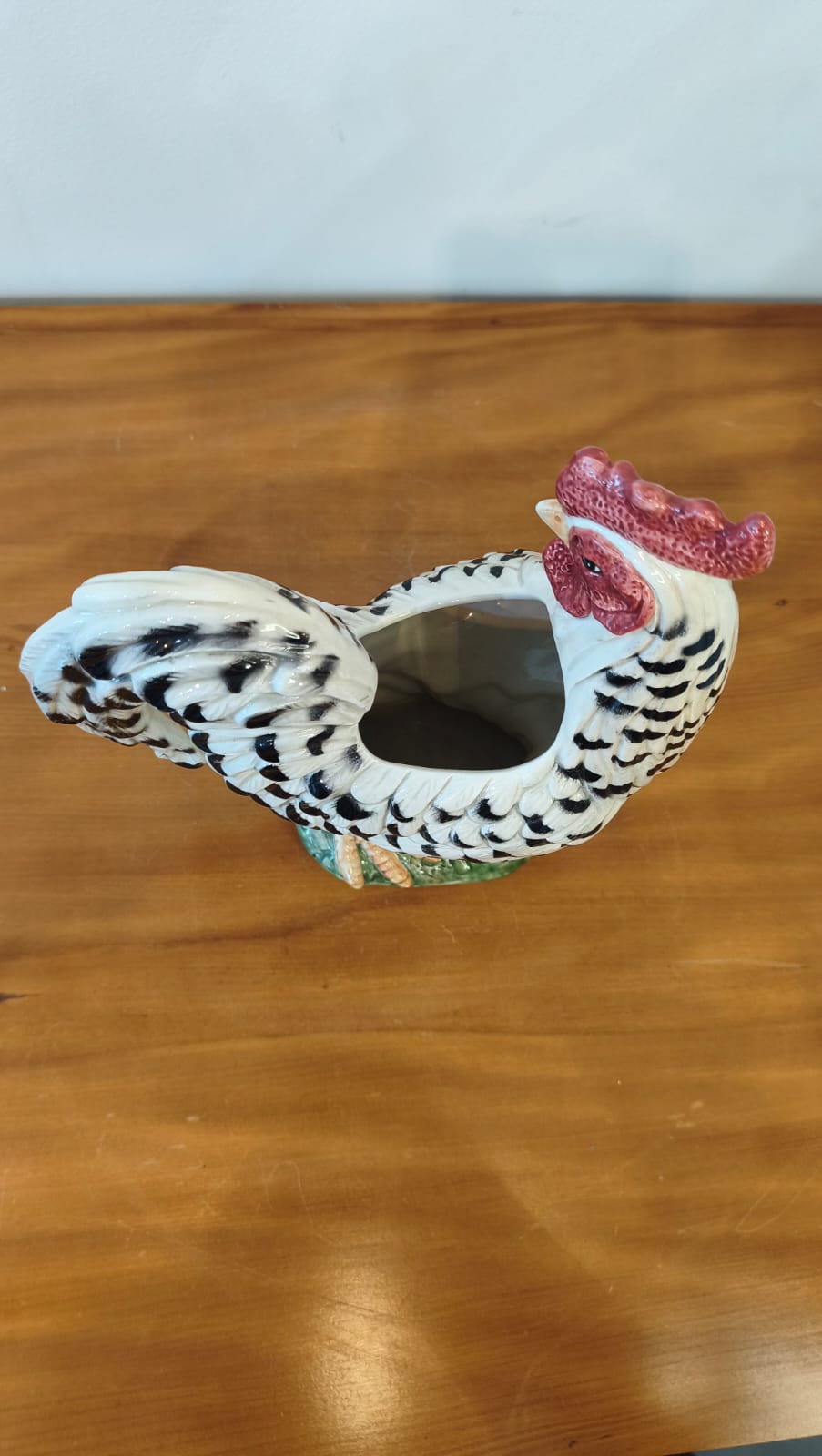 Galo Decorativo em Cerâmica Esmaltada – 27 cm