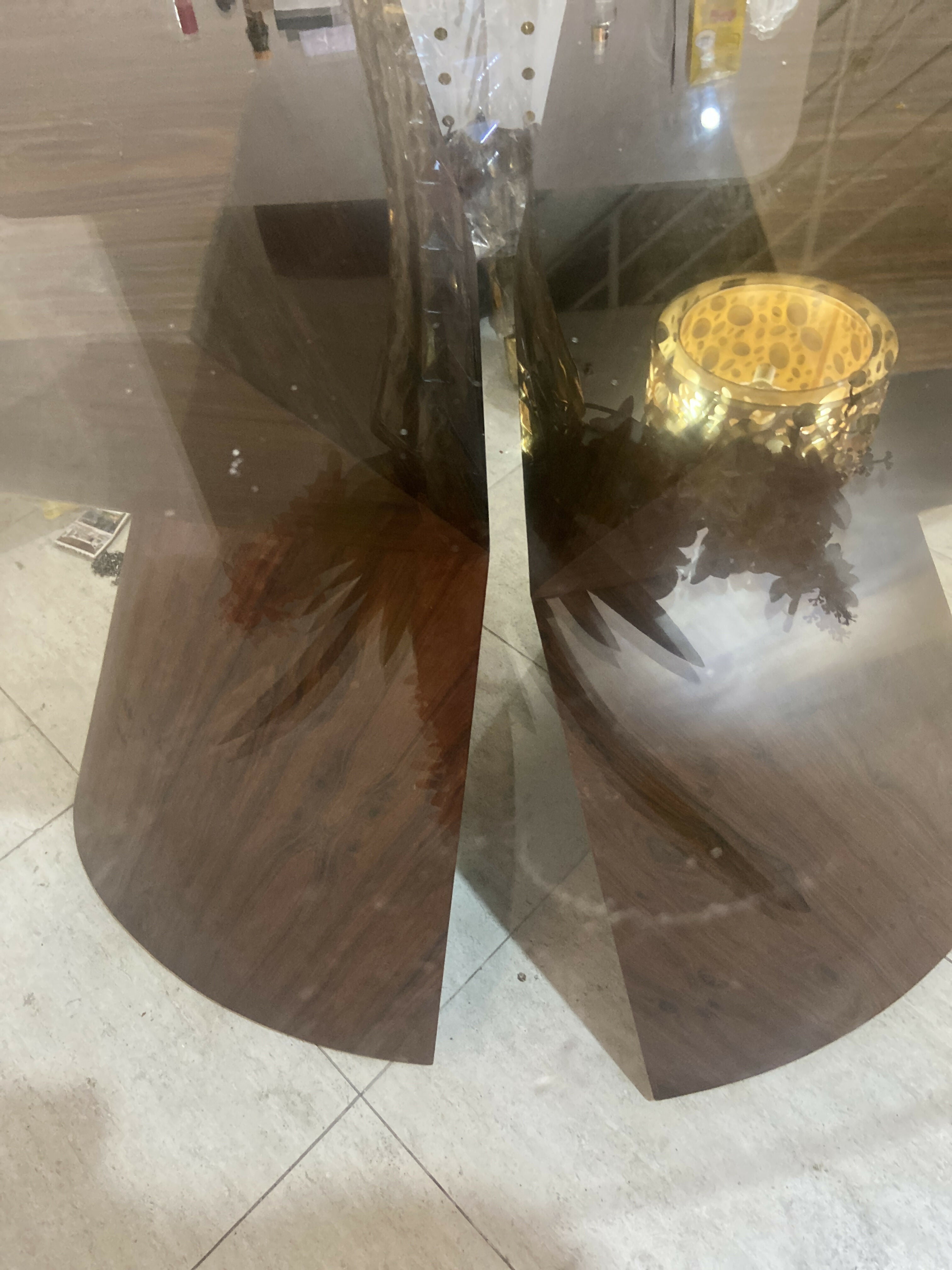 Mesa de Jantar Jader Almeida tampo de vidro