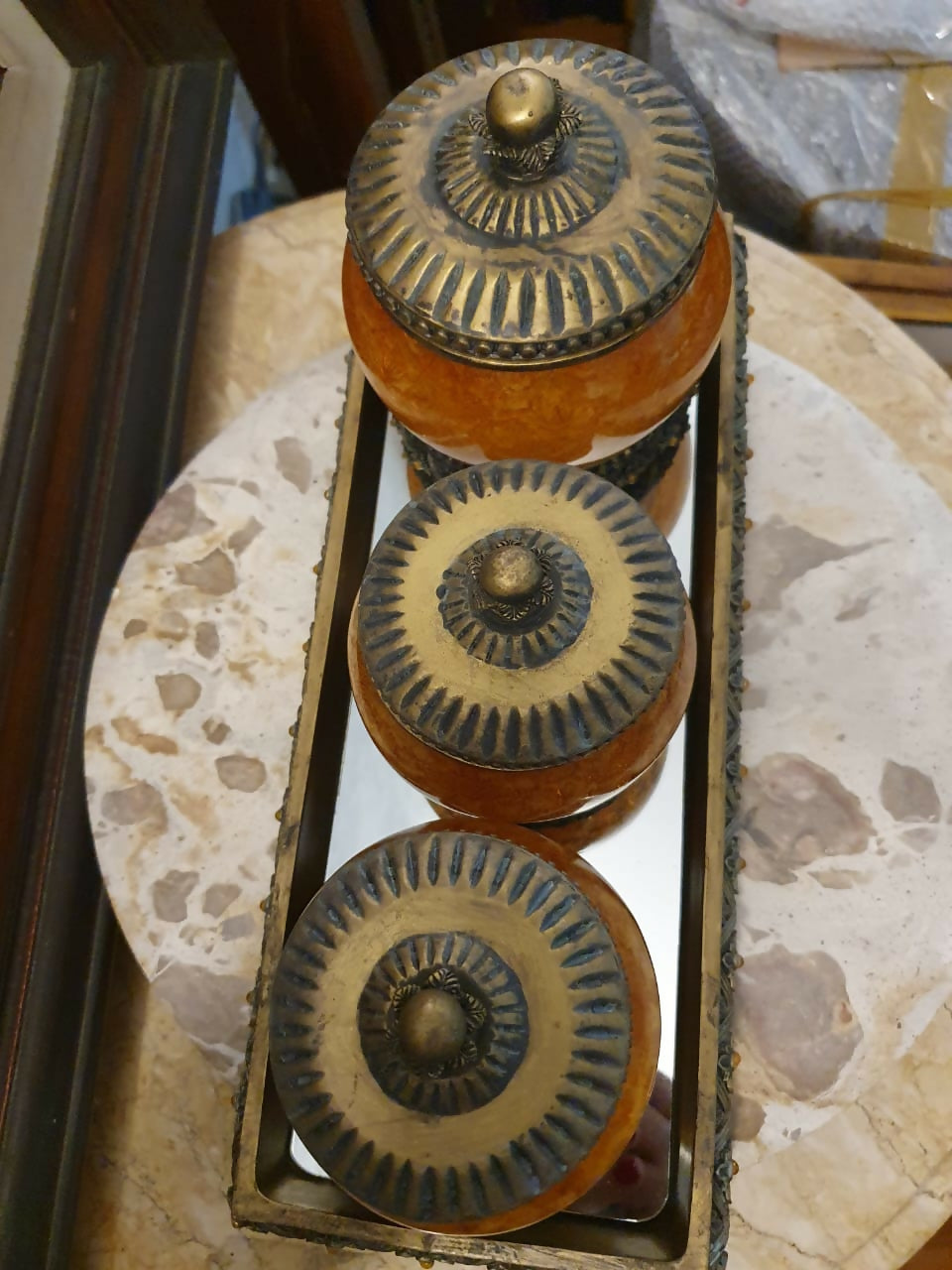 Maravilhoso conjunto italiano para servir frutas secas, Santini. Incrível!