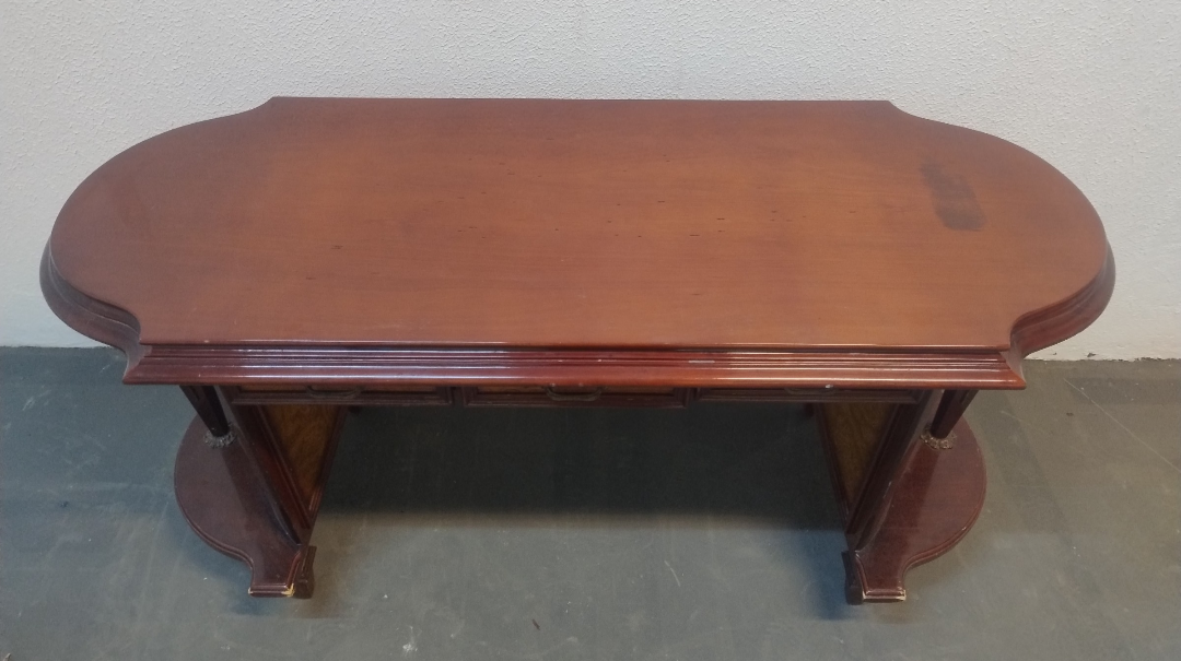 Mesa de Escritório / Escrivaninha em Madeira Maciça torneada 1960