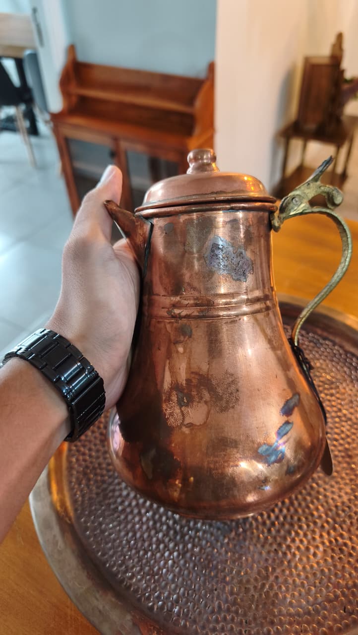 Conjunto Antigo em Cobre com Detalhes em Latão – 4 Peças