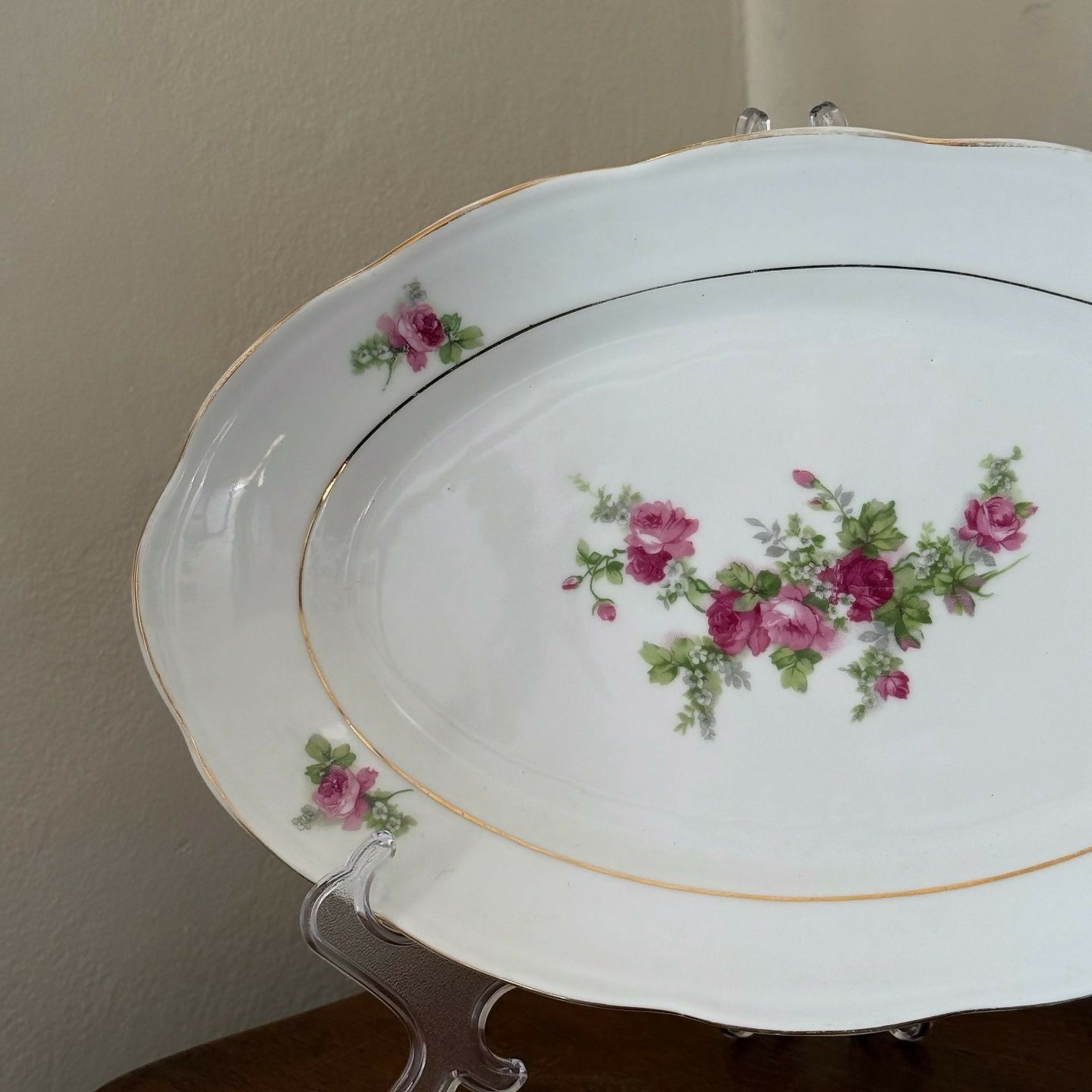 Travessa Porcelana Steatita com Motivos Florais