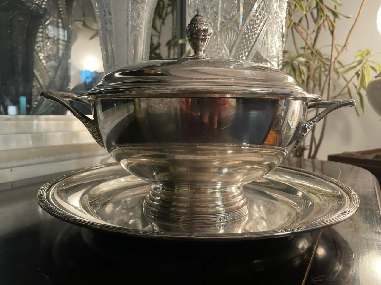 Sopeira com Presentoir em Metal Prateado Wolff (Prata 90)