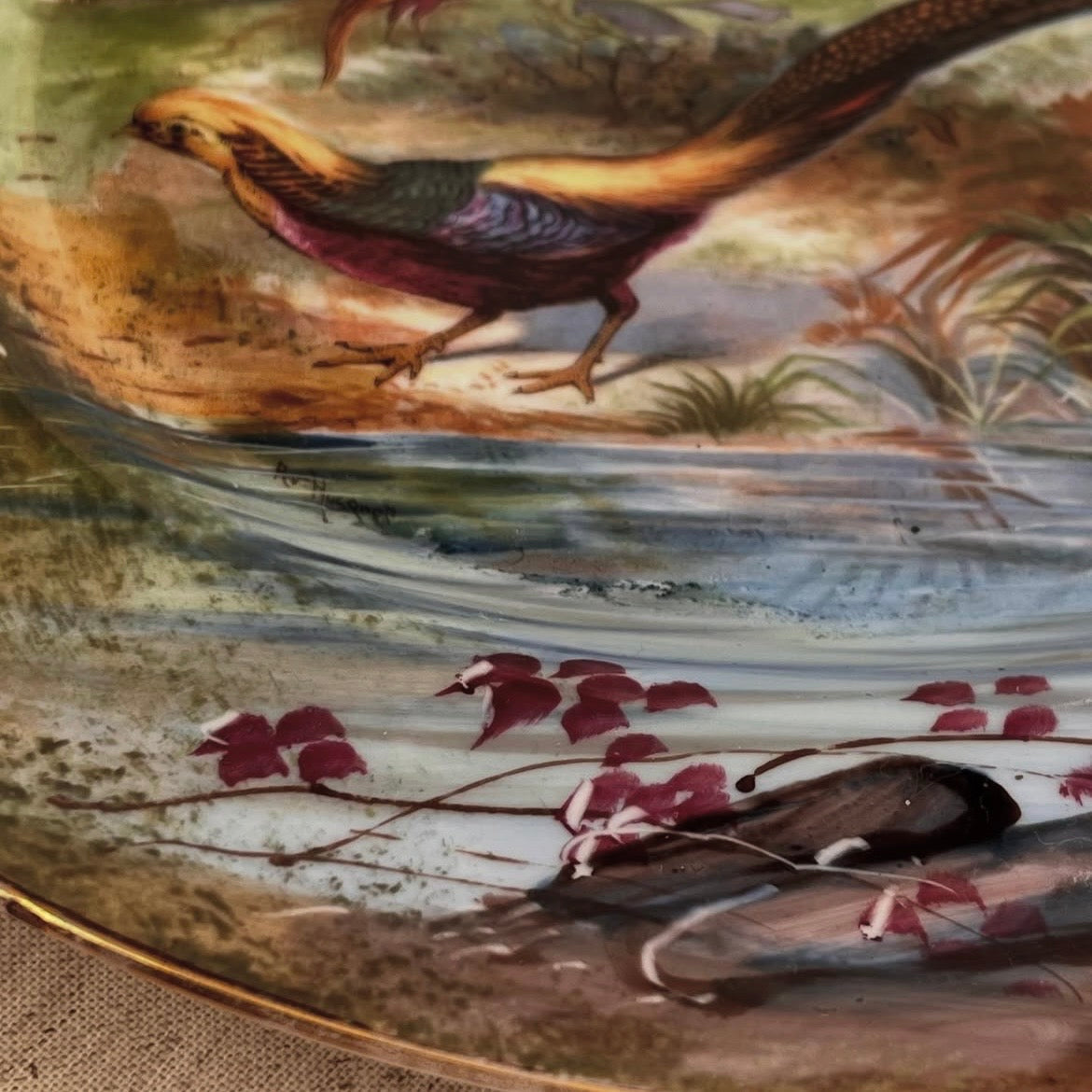 Prato decorativo Limoges pintado à mão século XIX I Antiguidade