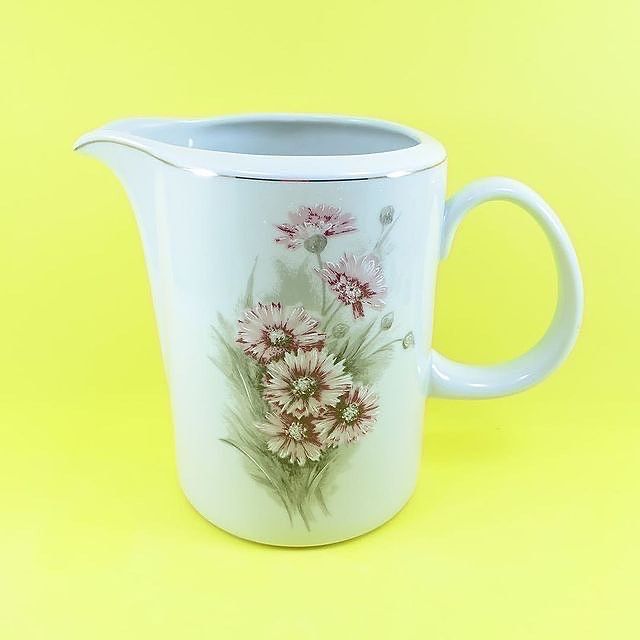 Jogo de chá com flores rosas, Porcelana Schmidt déc1980/1993