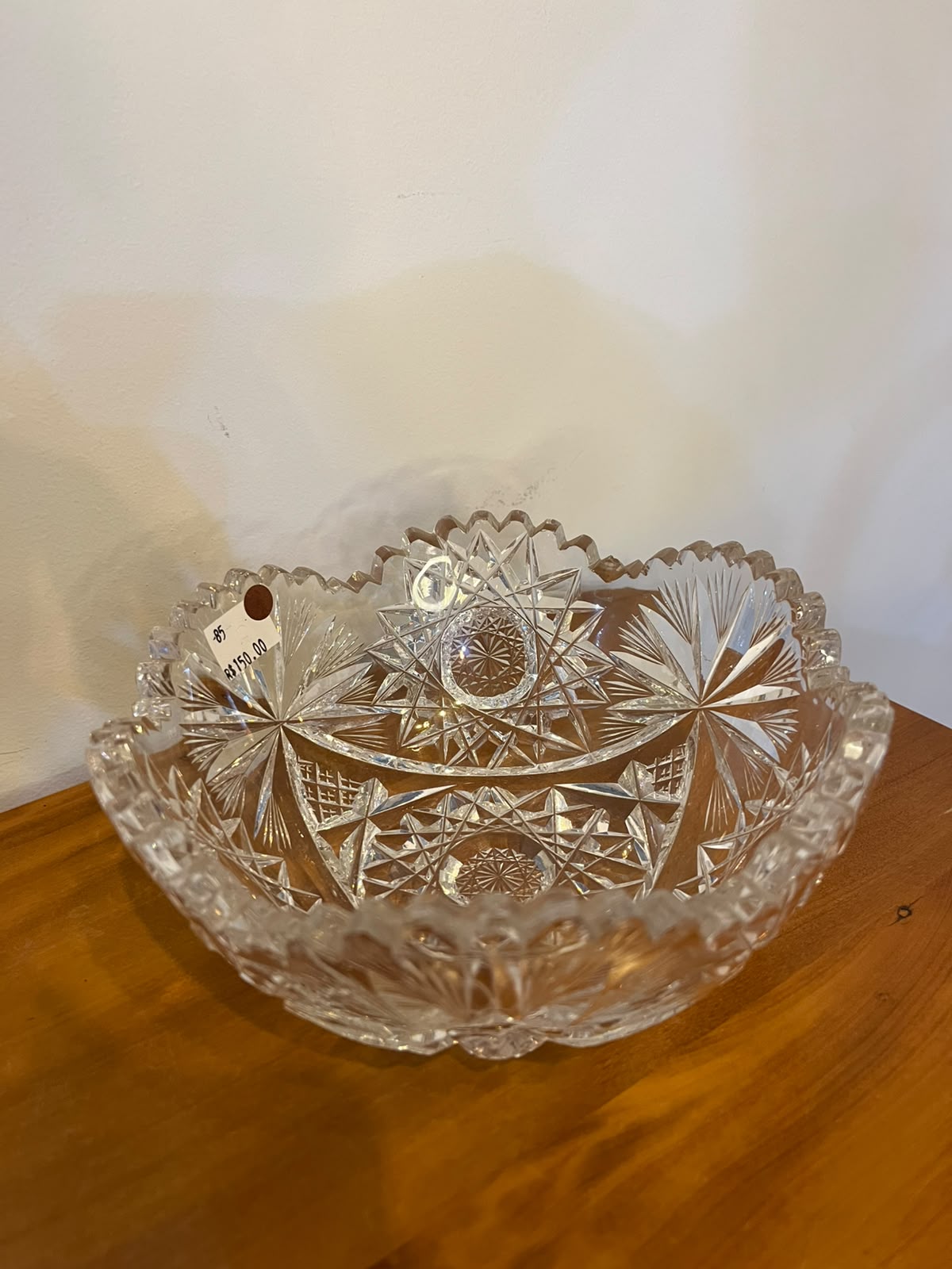 Conjunto de 5 Peças em Vidro Transparente Trabalhado – Estilo Clássico