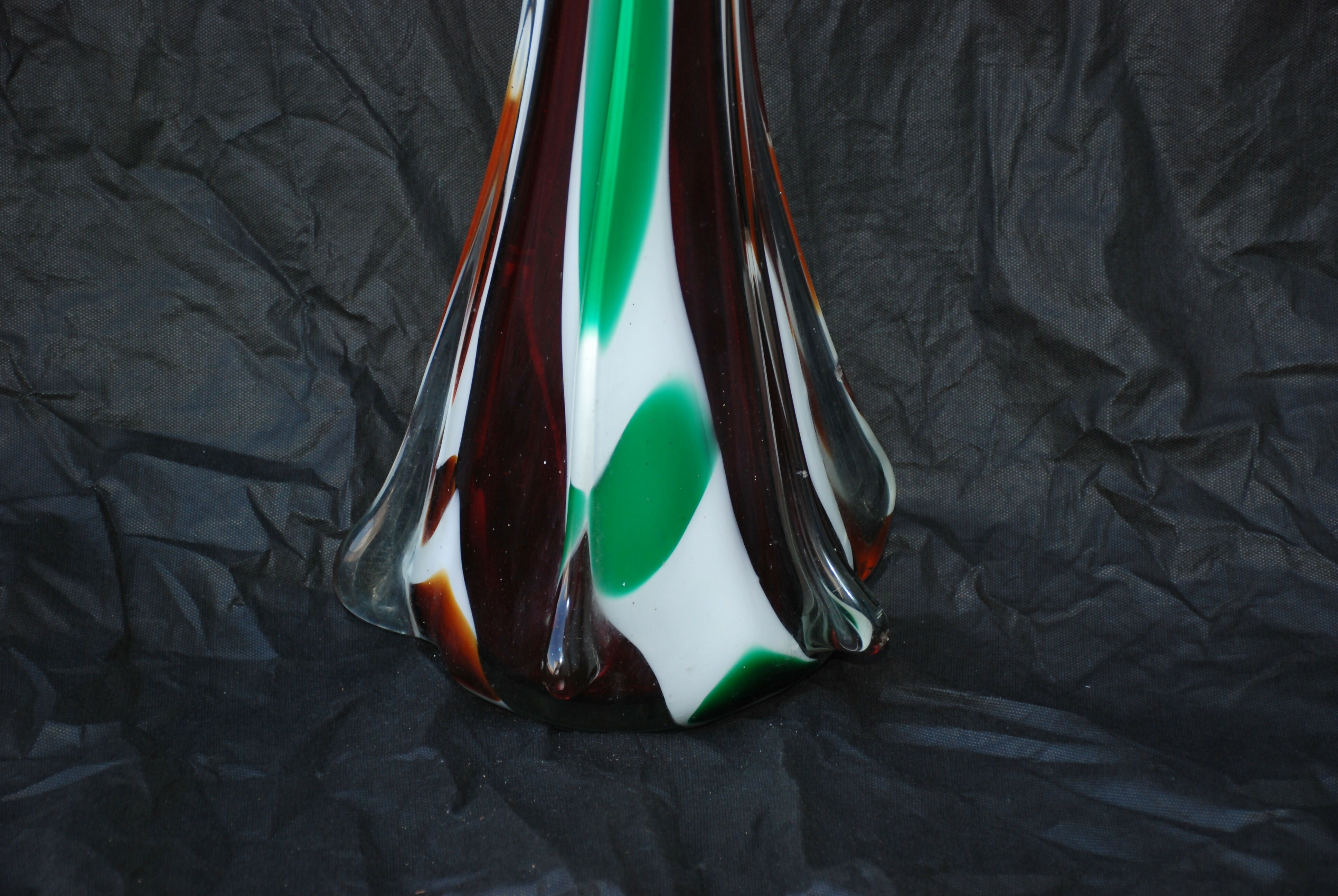 Vaso Vidro Murano Anos 50 Colorido 0,70 X 0,25 X 17