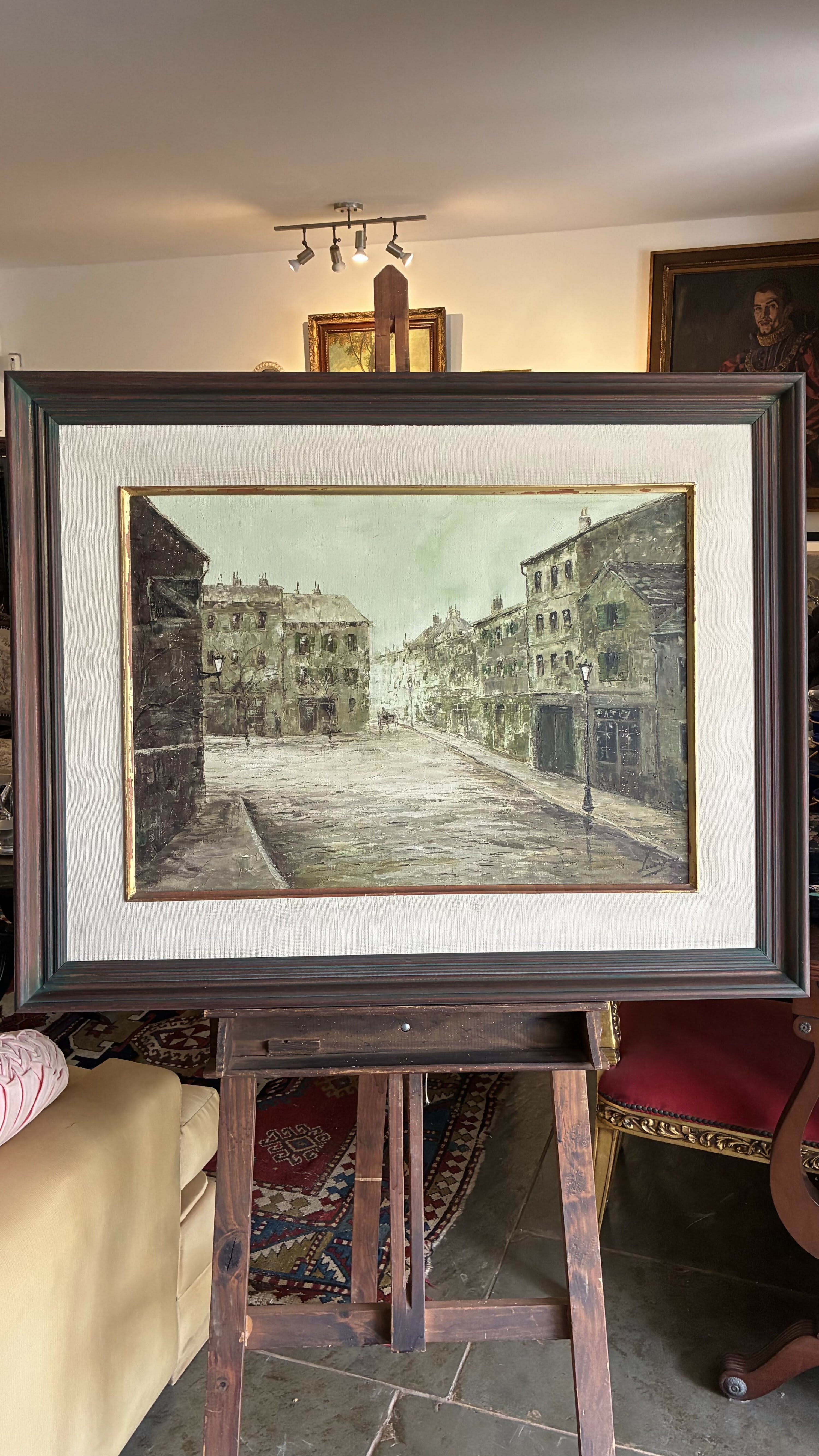 Quadro Óleo Sobre Tela - Paisagem Urbana Europeia