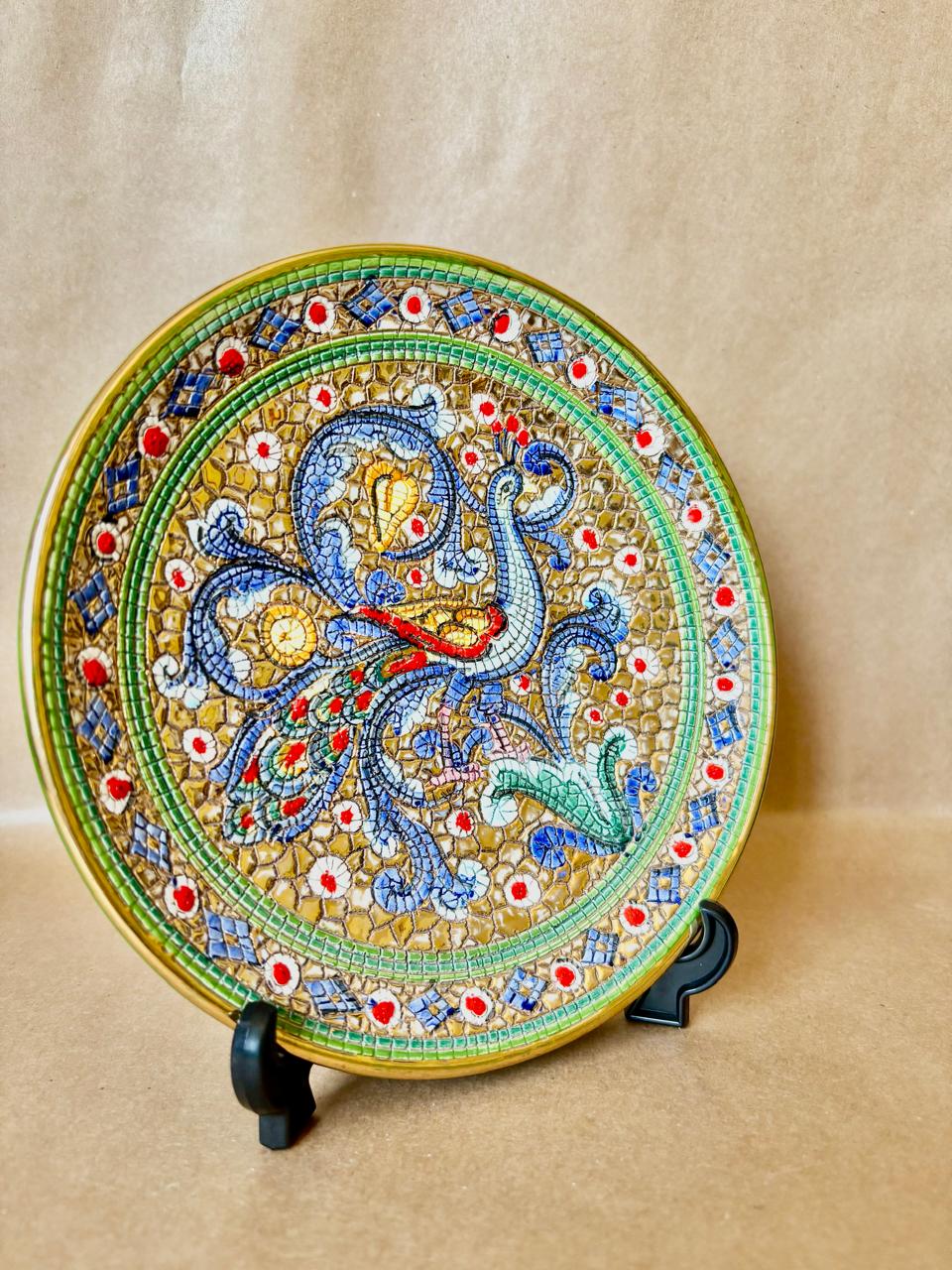 Prato decorativo italiano inspirado nos mosaicos de Ravenna (DMCPS_590)