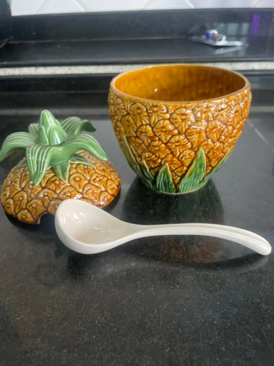 Poncheira Abacaxi Portuguesa em faiança