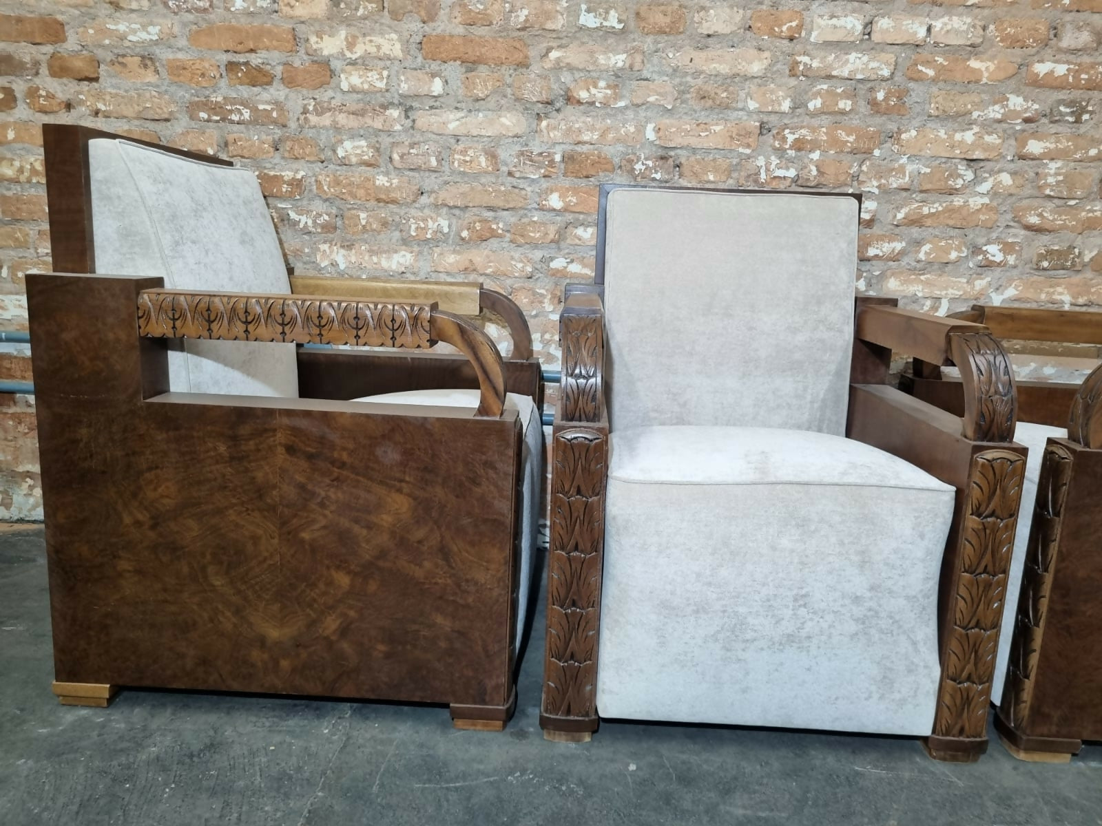 Conjunto de Sofá anos 40 Art Déco