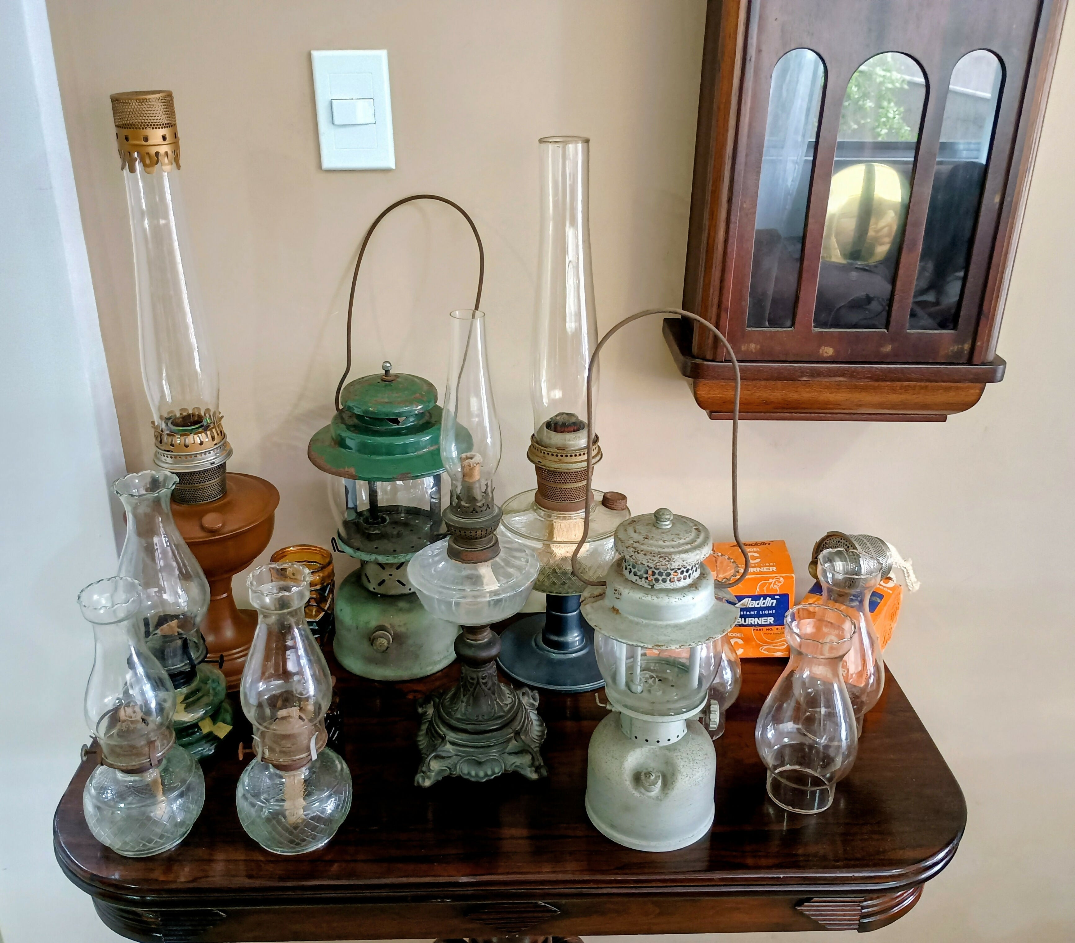 Lampião Antigo Aladdin Original – Completo – 58 cm