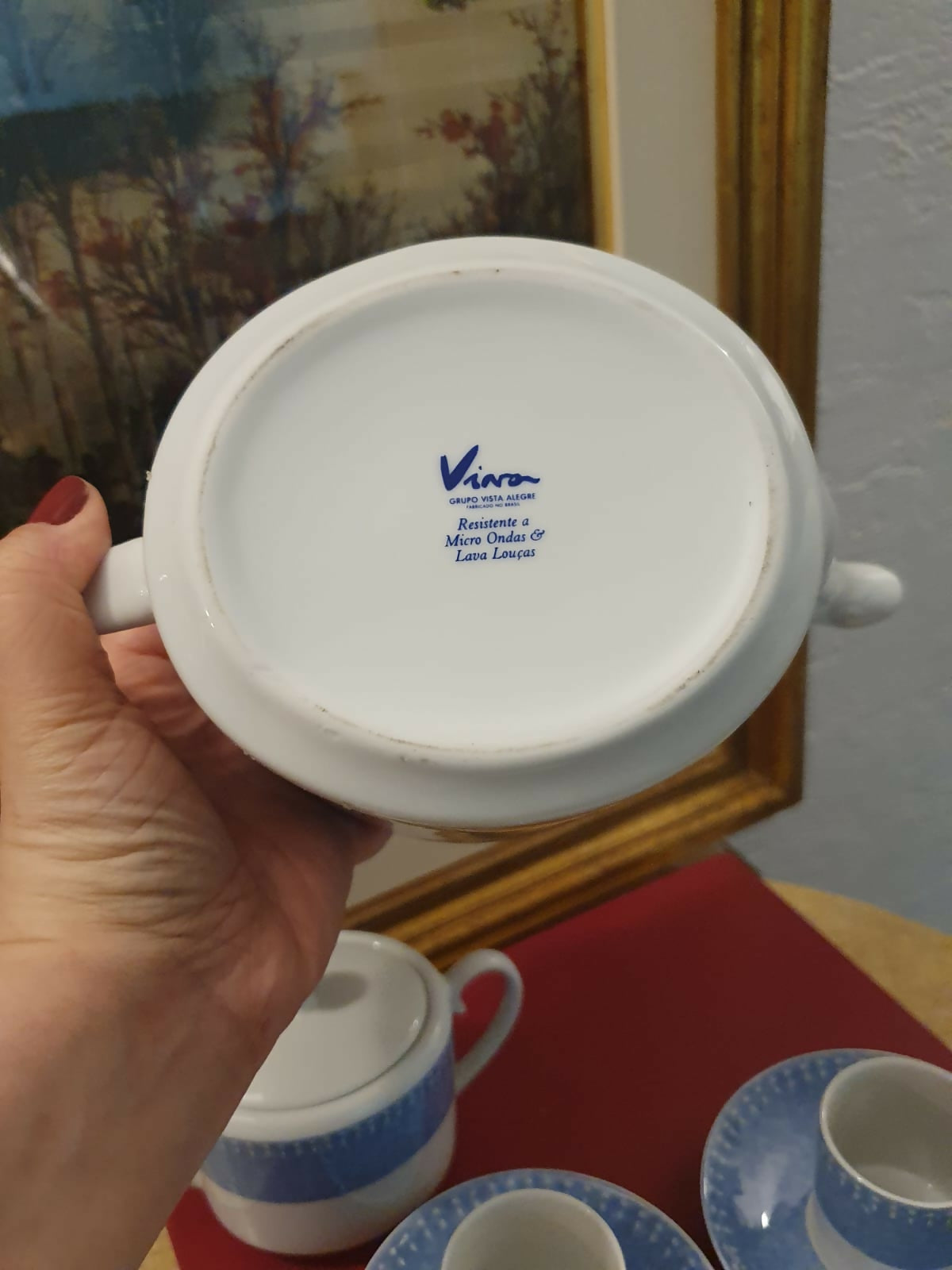 Conjunto para café téte a téte em porcelana Viva - Vista Alegre. Impecável!