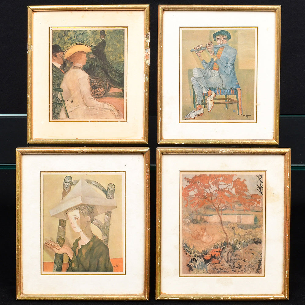 Belos Quadros com gravuras antigas reproduzindo composições de Amedeo Modigliani e Henri de Toulouse-Lautrec