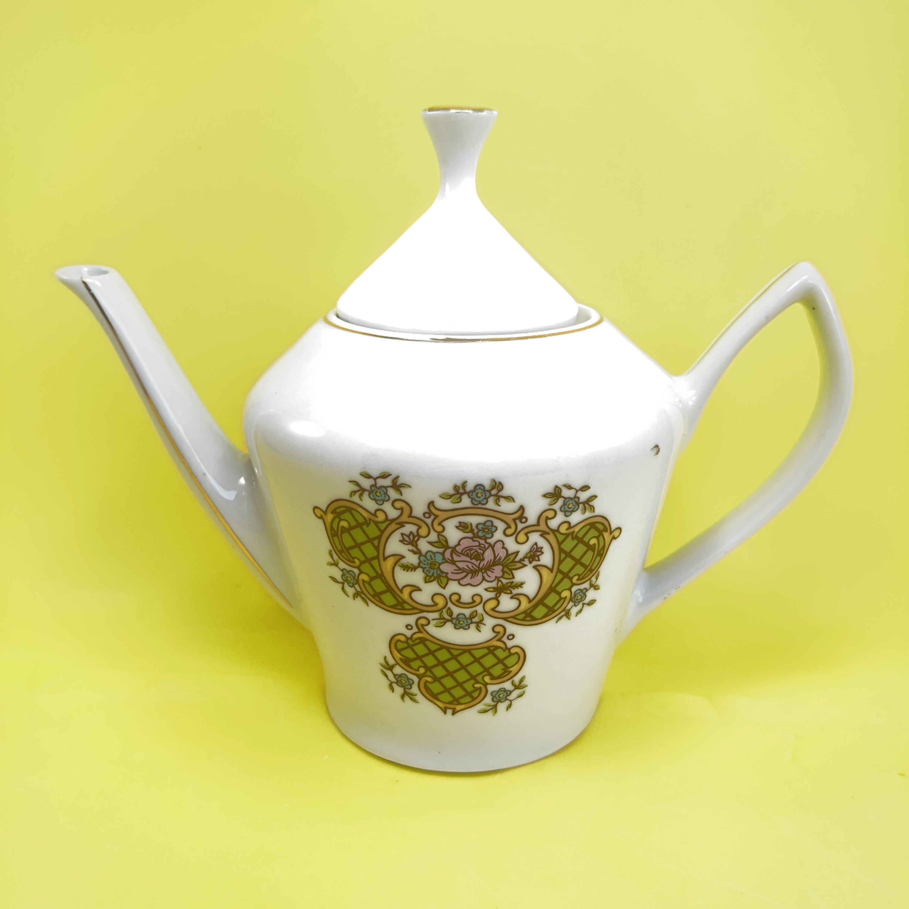 Porcelana Pozzani Jogo de Chá com estampa floral 