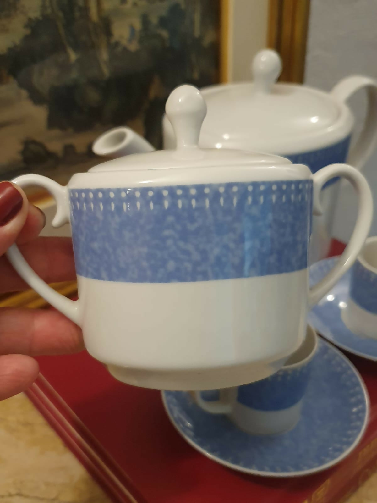 Conjunto para café téte a téte em porcelana Viva - Vista Alegre. Impecável!