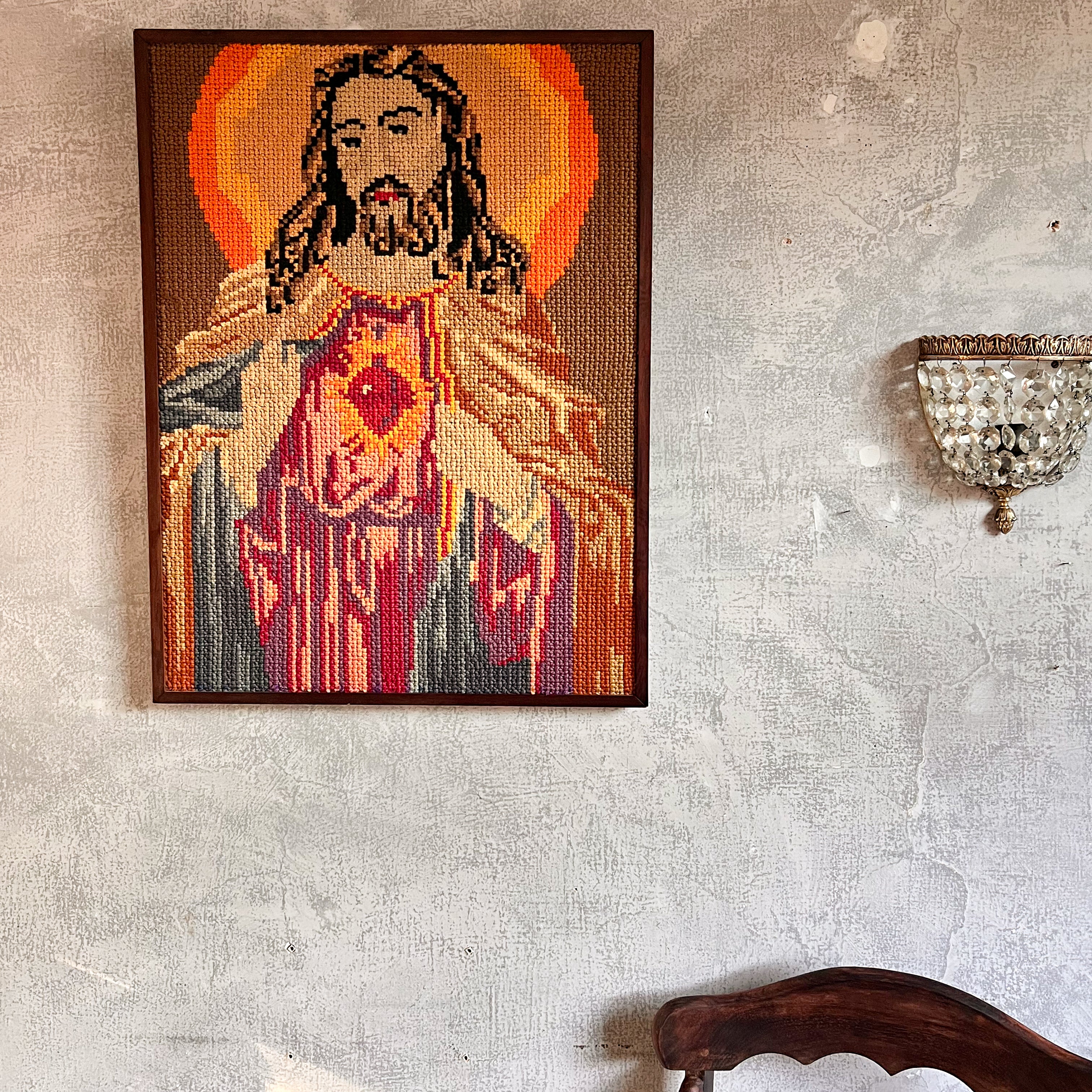 Tapeçaria vintage Sagrado Coração de Jesus