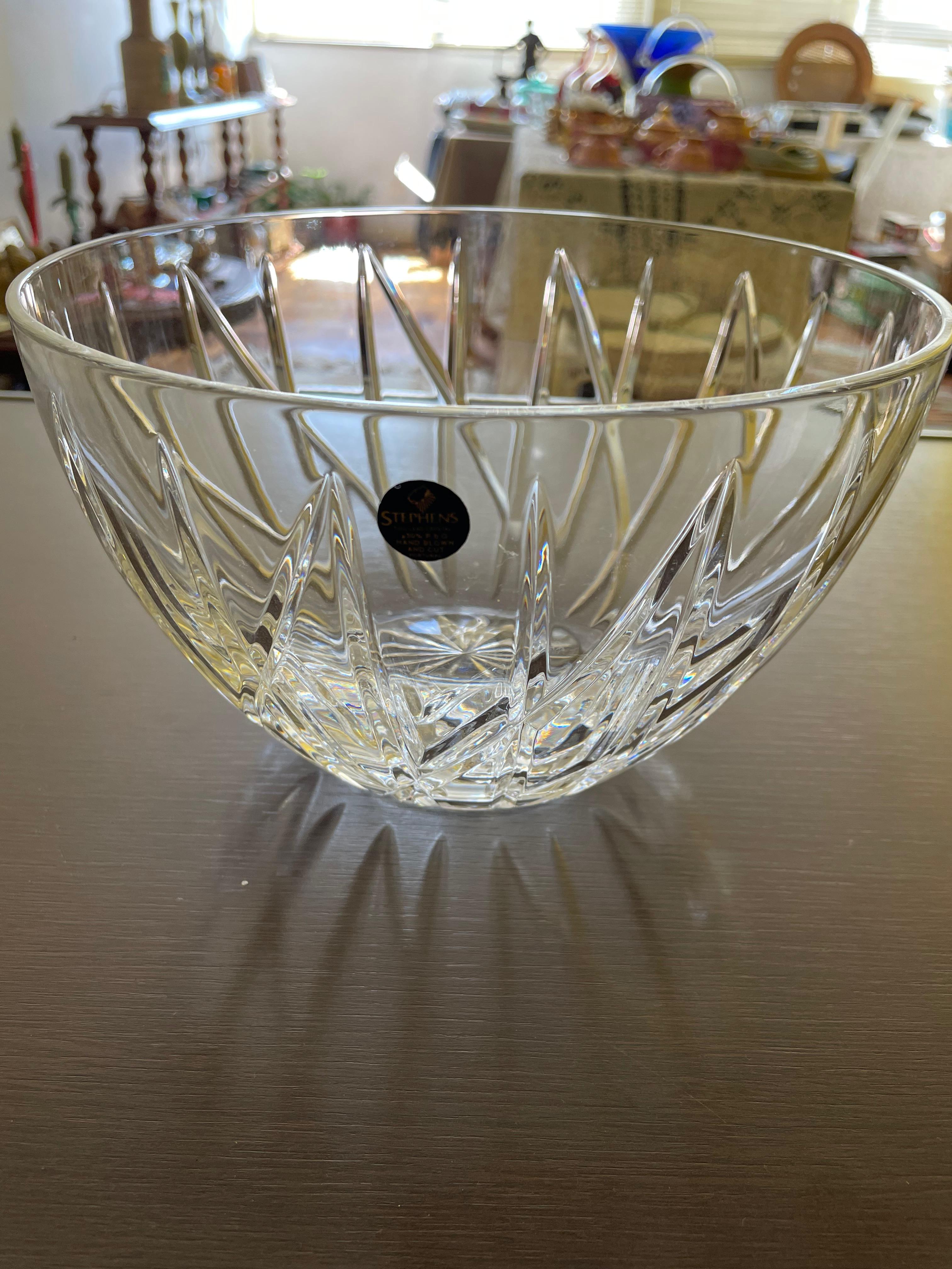 Bowl Tigela de cristal português marca STEPHENS 