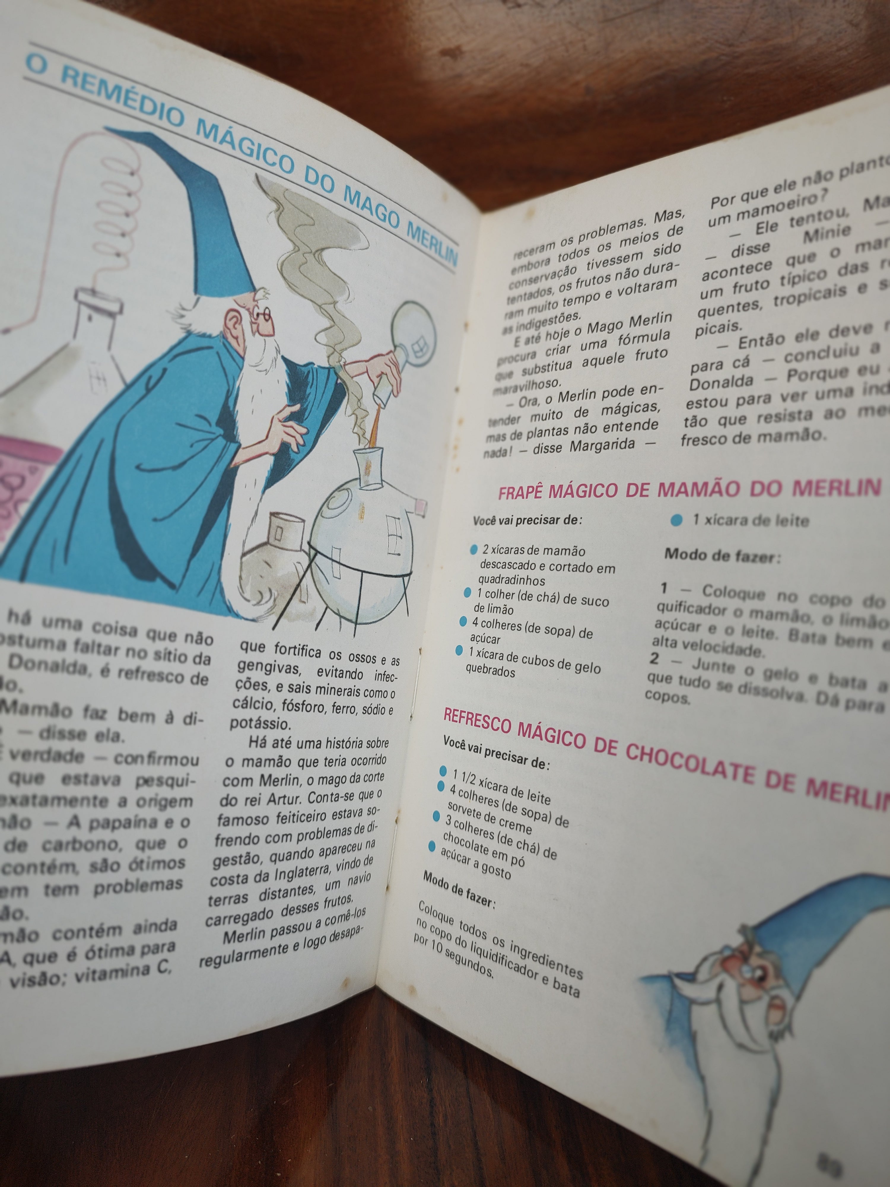 Raro Livro “Manual do Bruxo Merlin — Manuais Disney” Editora Nova Cultural, 1988