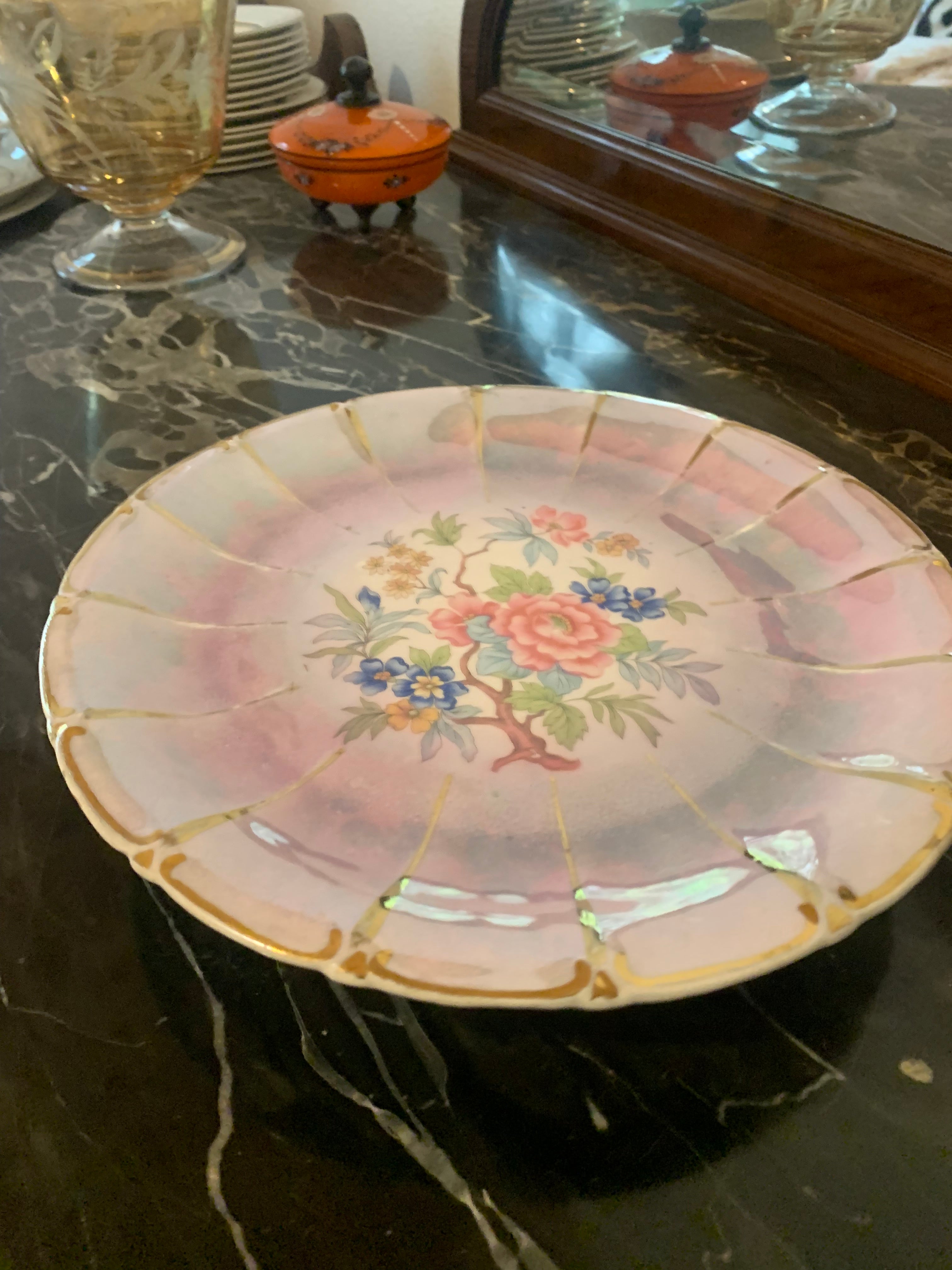 Espetacular prato para bollo ou docinhos em porcelana Zappi