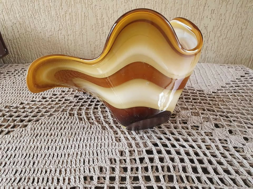 CENTRO DE MESA EM MURANO ÂMBAR