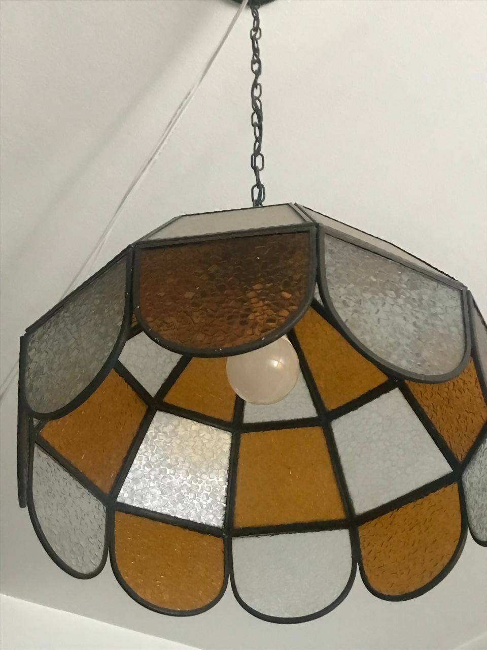 Lustre de Vitral marrom e transparente