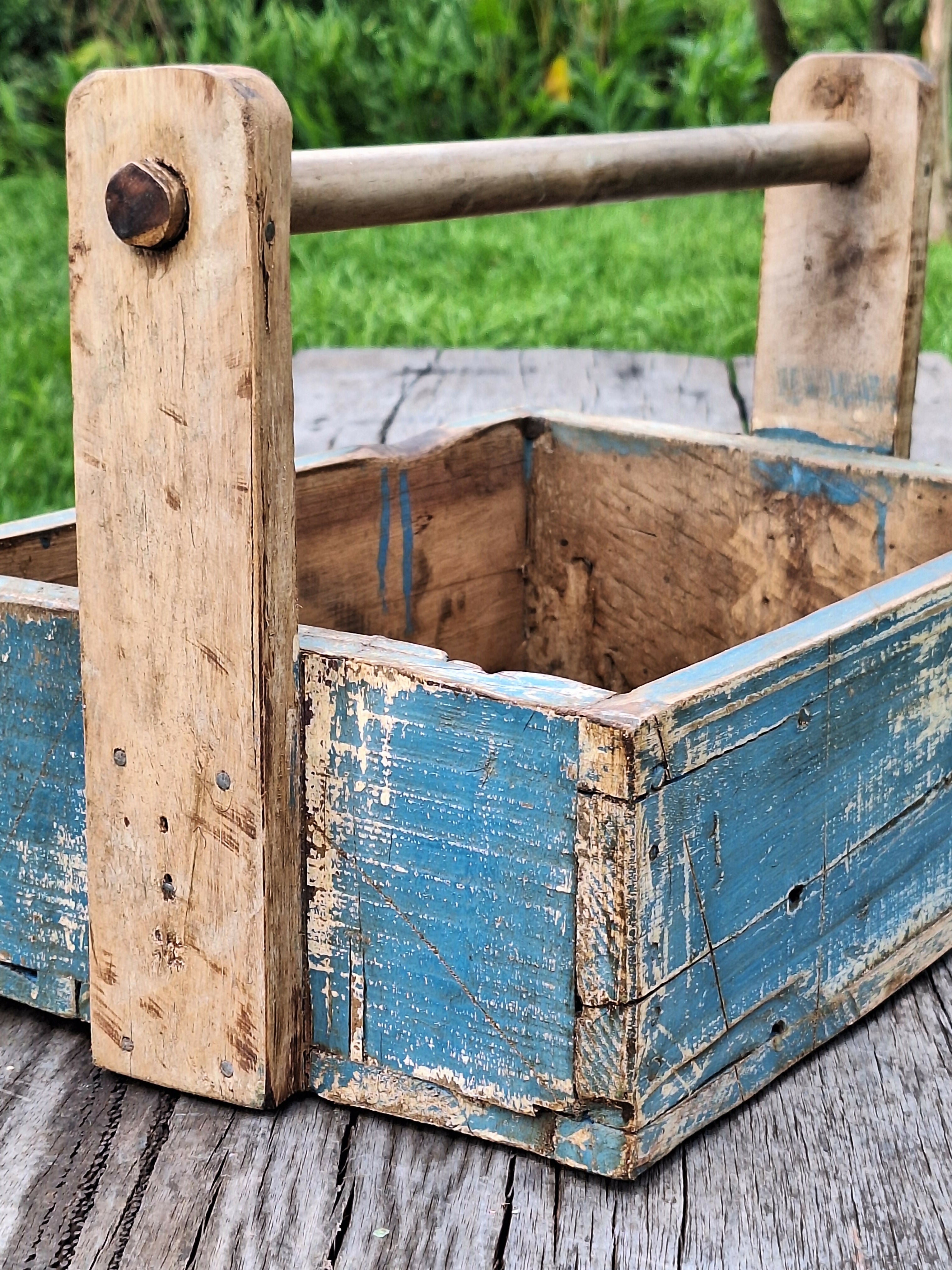 Caixa de Ferramenta Tinta Gasta Madeira Maciça Garimpo Mineiro