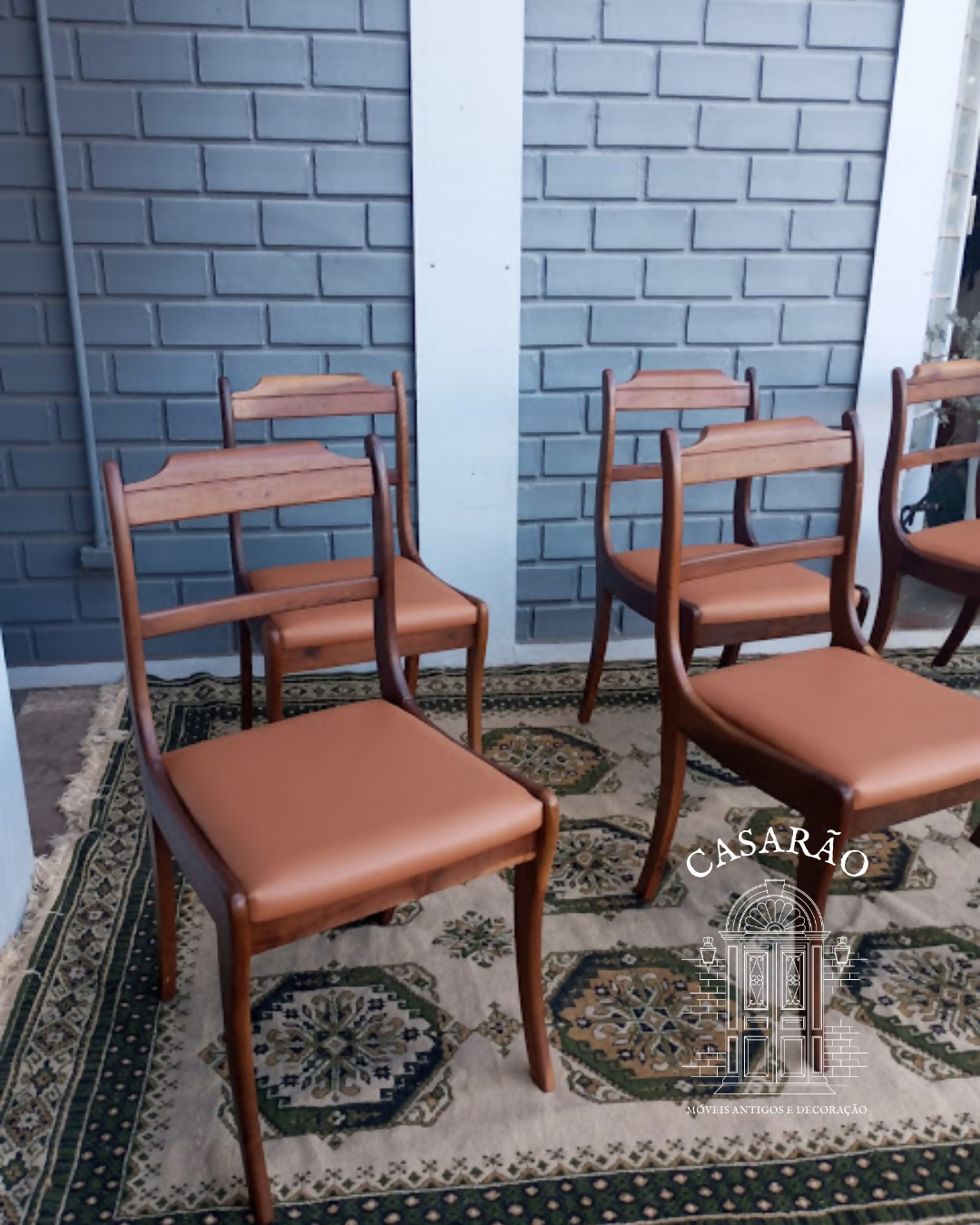Jogo de 6 cadeiras inglesas madeira imbuia