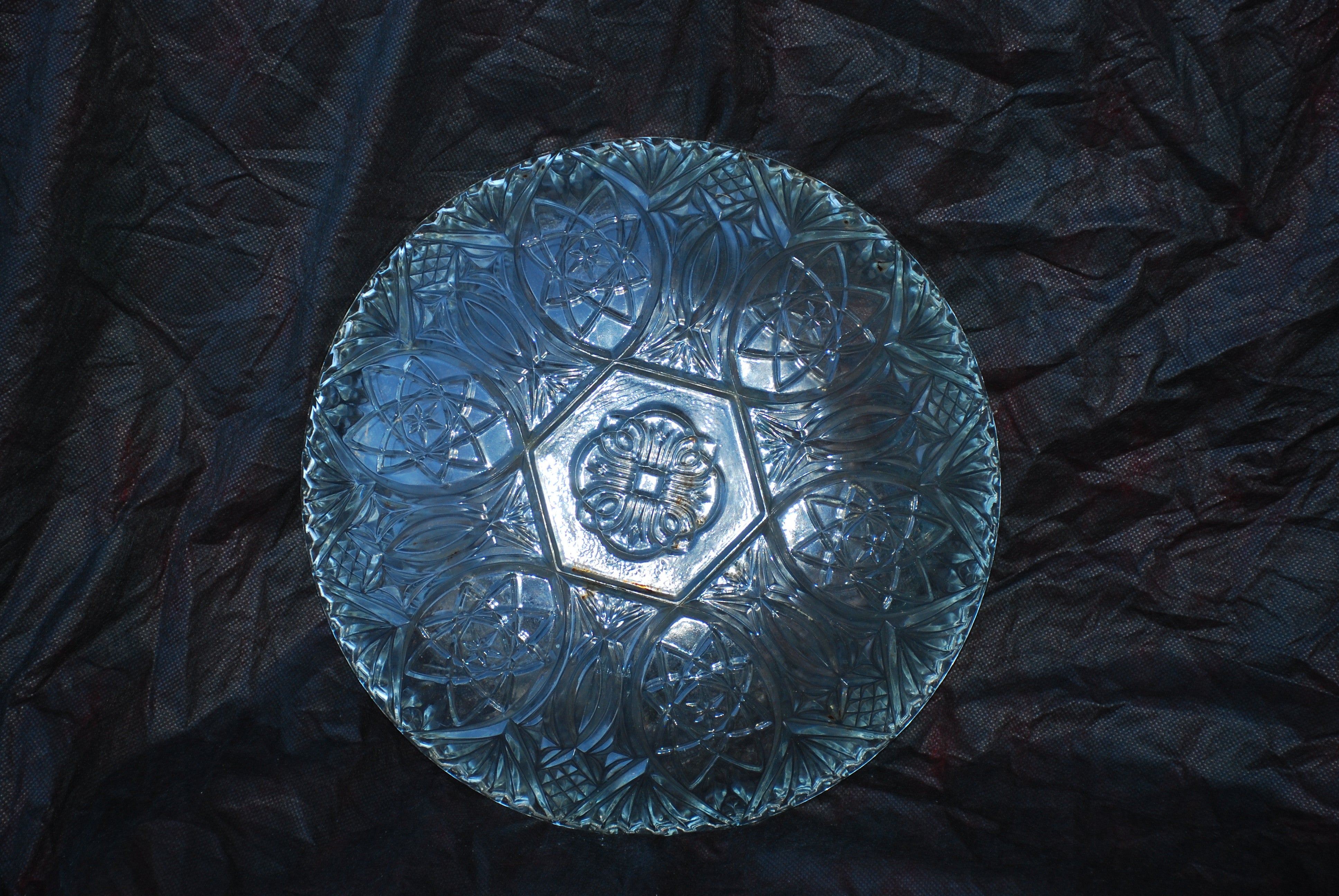 fruteira ou saladeira de vidro moldado frances arcoroc jr durand 31 x 6 - anos 70