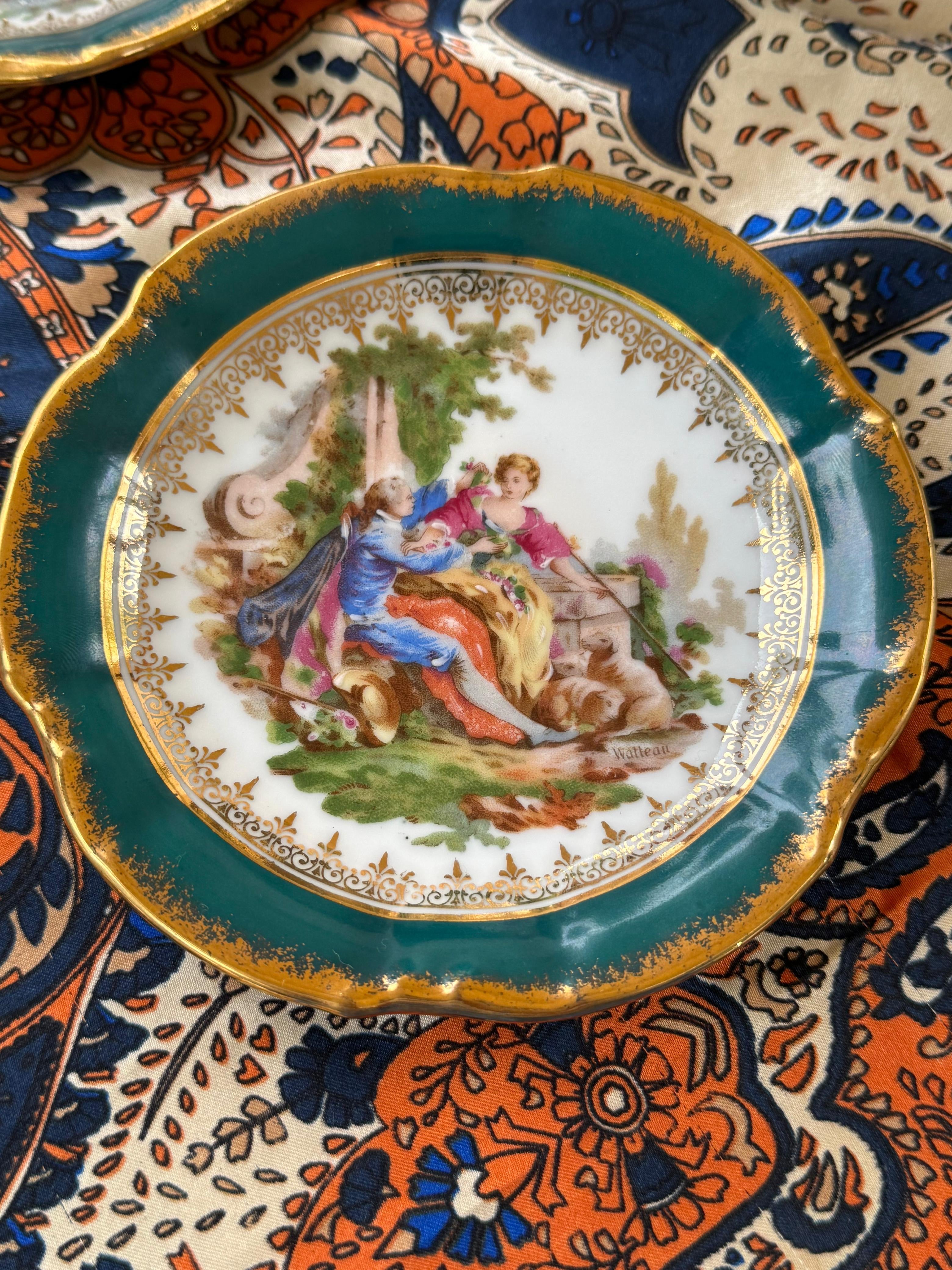 Par de pratos Limoges em porcelana francesa