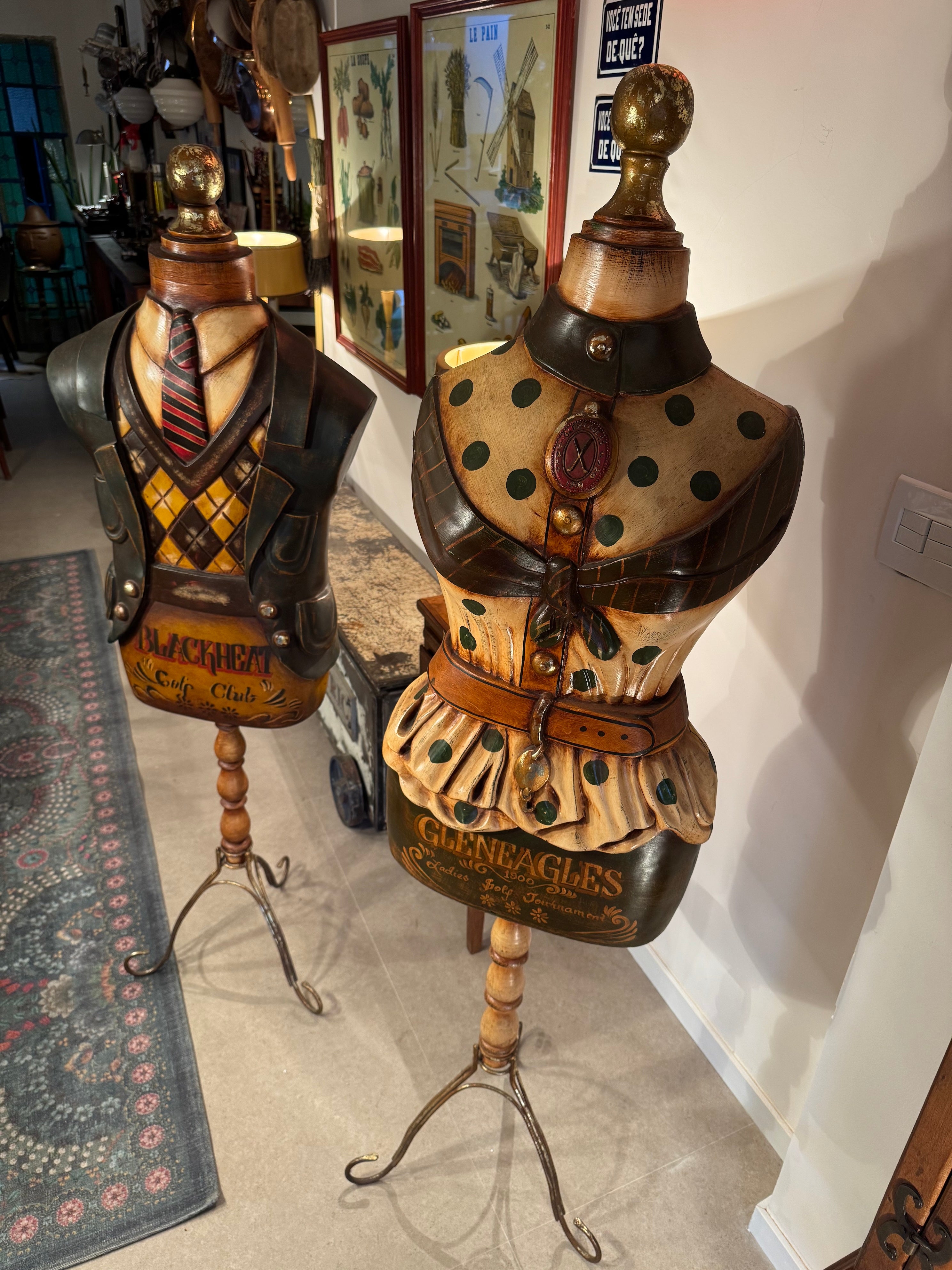 Cabideiros Manequins Escoceses Muito Antigos - Preço Unitário