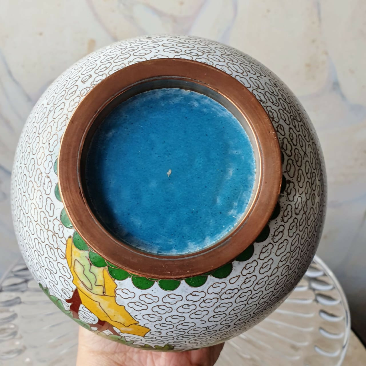 Vaso floral em cloisonné 24cm, em incrível estado de conservação!
