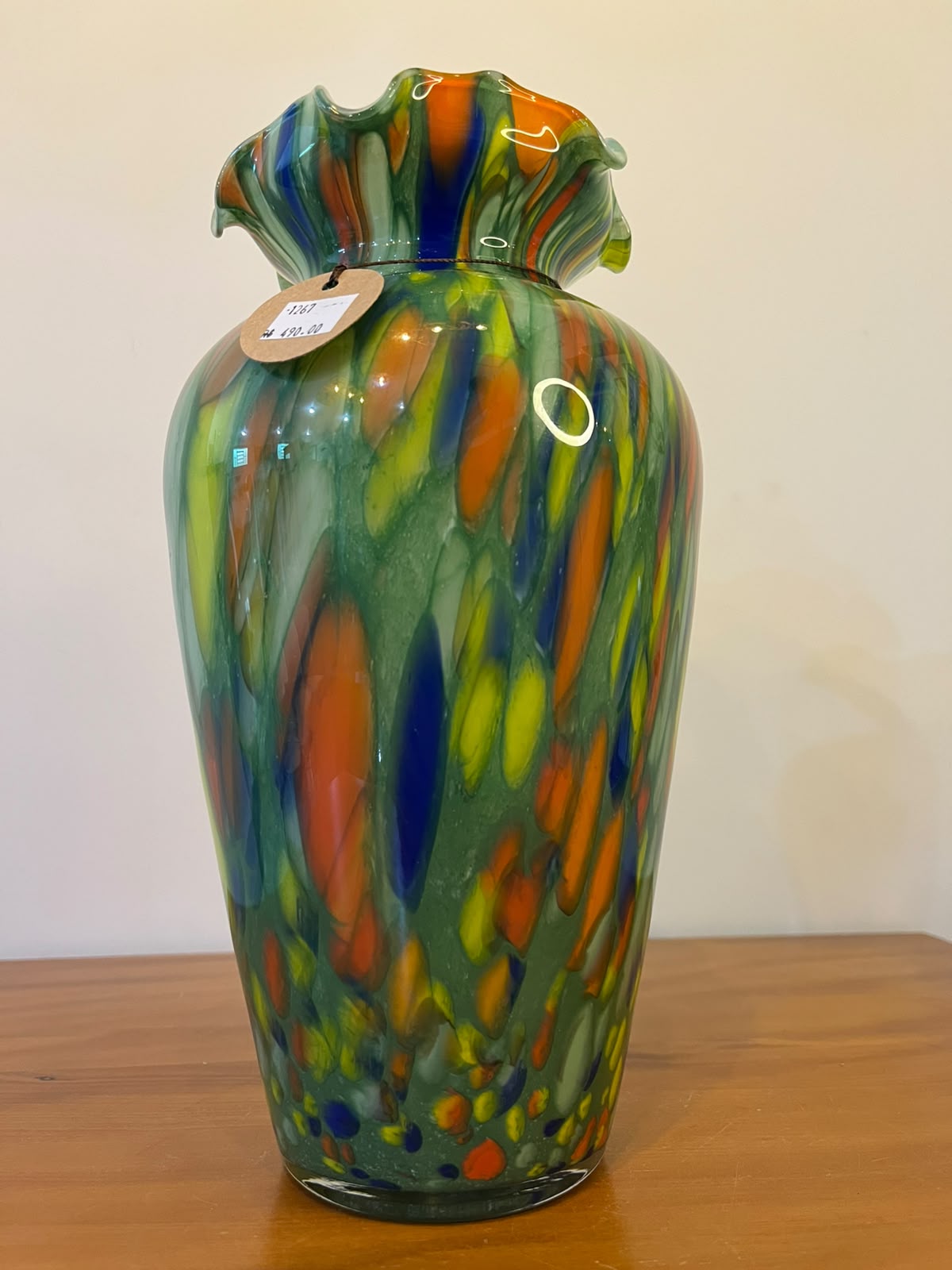 Vaso Decorativo em Vidro Artístico Multicolorido – 31 cm