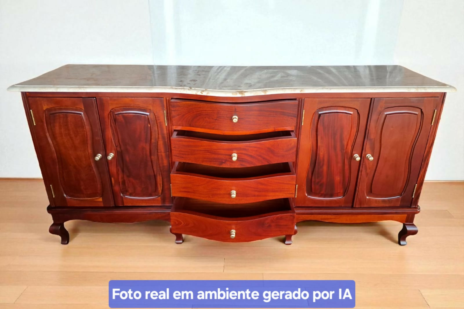 Buffet Luis XV com Mármore Travertino