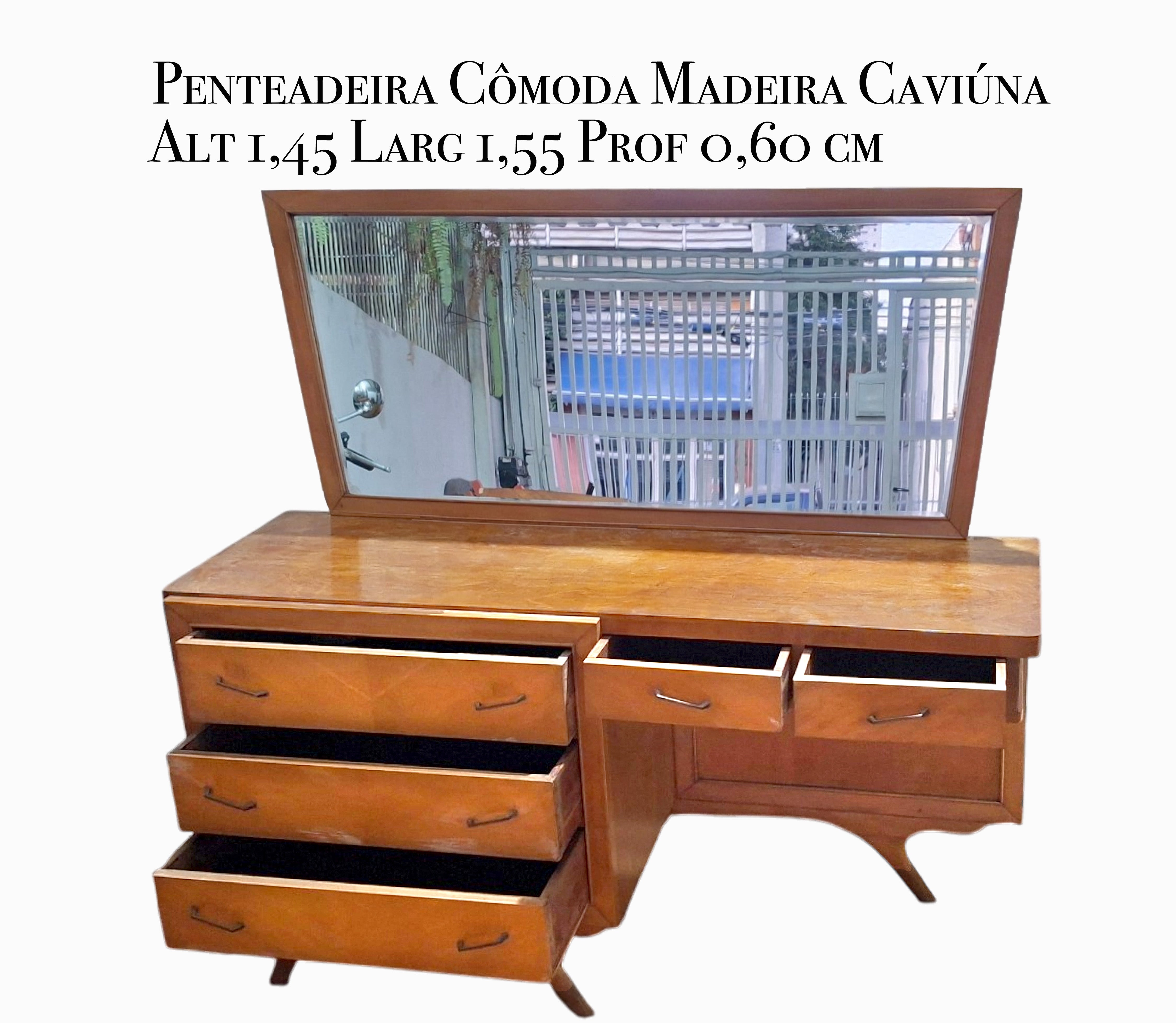 Penteadeira Cômoda Vintage Madeira Caviúna - anos 50/60