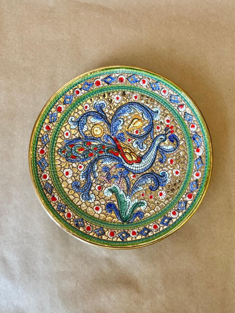 Prato decorativo italiano inspirado nos mosaicos de Ravenna (DMCPS_590)