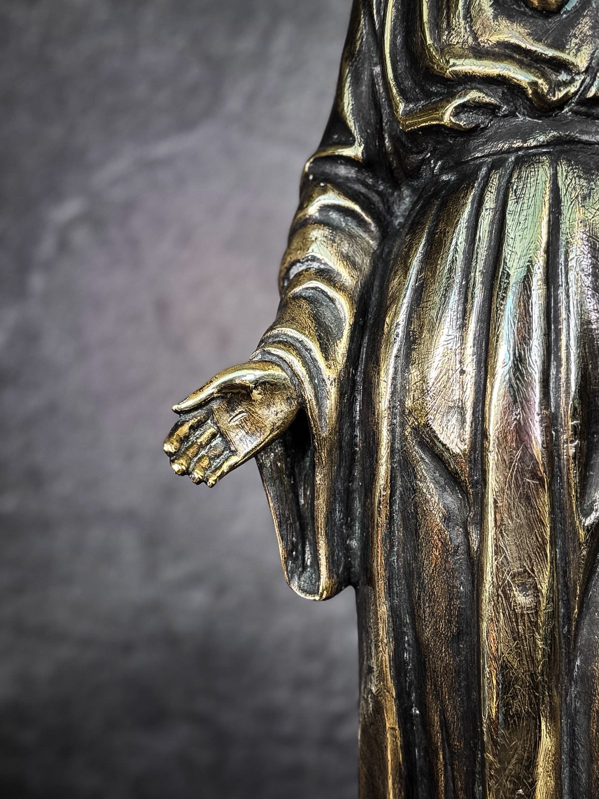 Sagrado Coração de Jesus em Bronze e Pedras Italianas, segunda metade do século XX